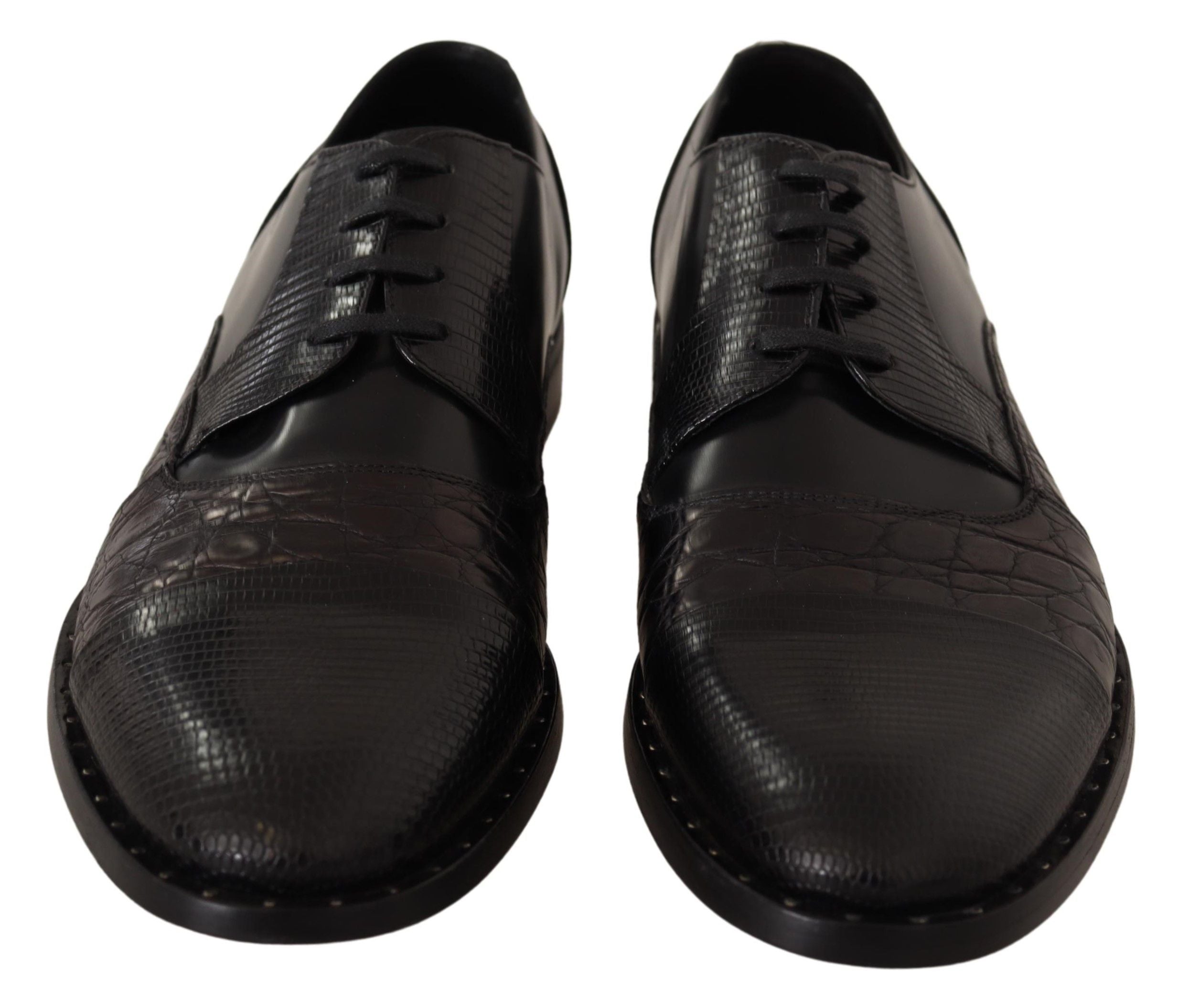 Dolce & Gabbana Elegant Black Derby Oxford Wingtips