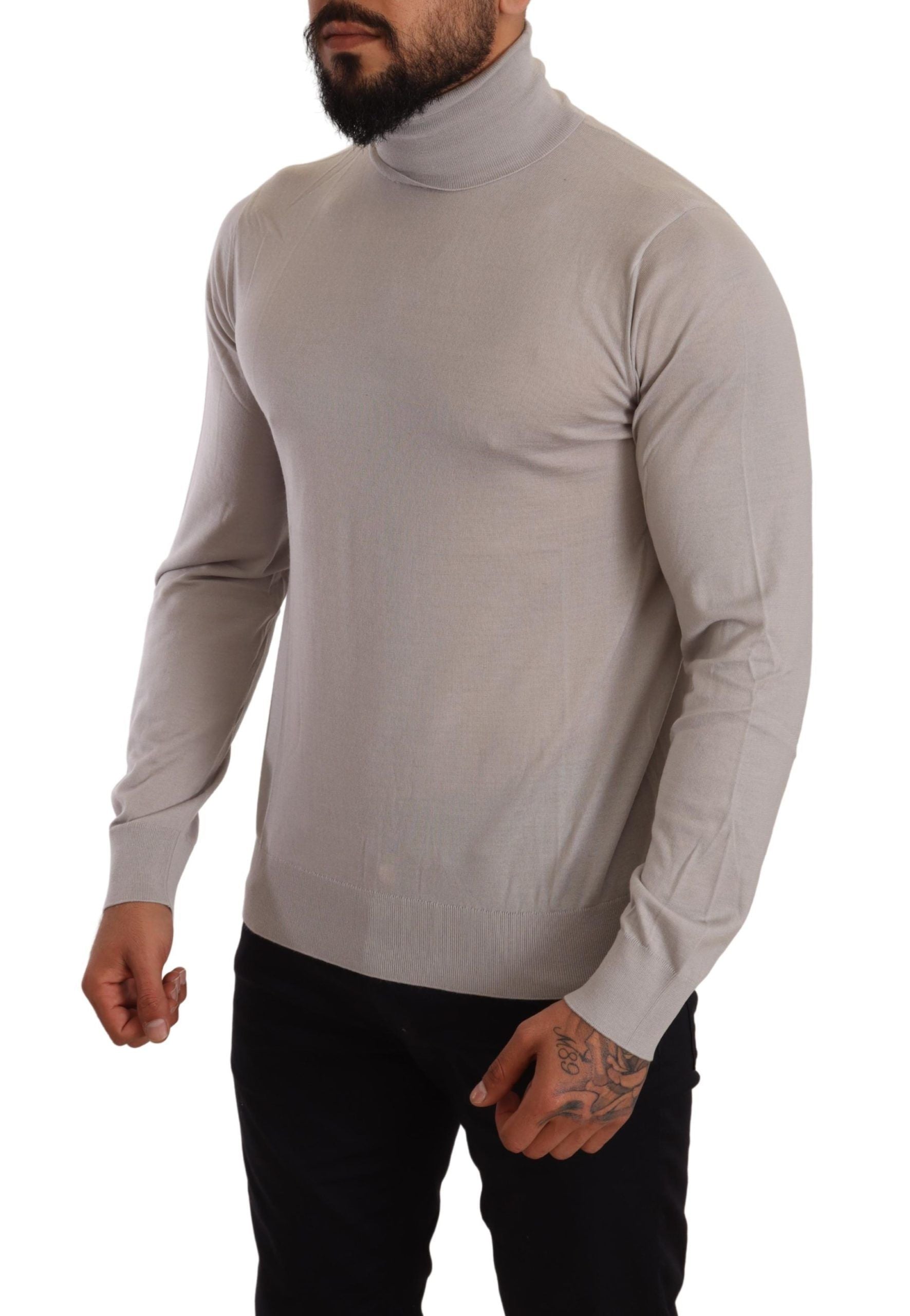 Dolce & Gabbana Elegant Light Blue Cashmere Turtleneck Sweater