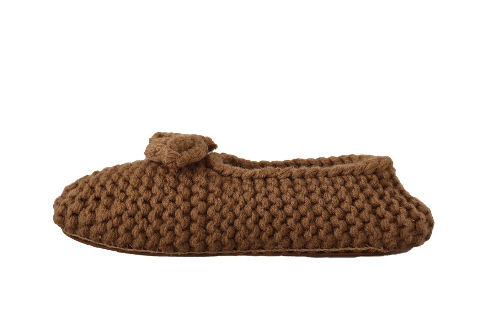 Dolce & Gabbana Elegant Wool Knit Ballerina Flats in Brown