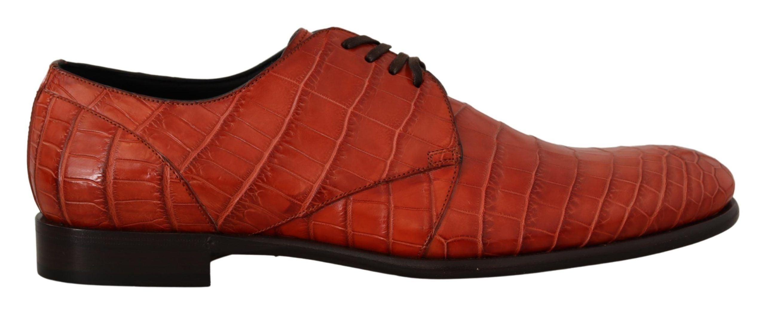 Dolce & Gabbana Exquisite Exotic Croc Leather Lace-Up Dress Shoes