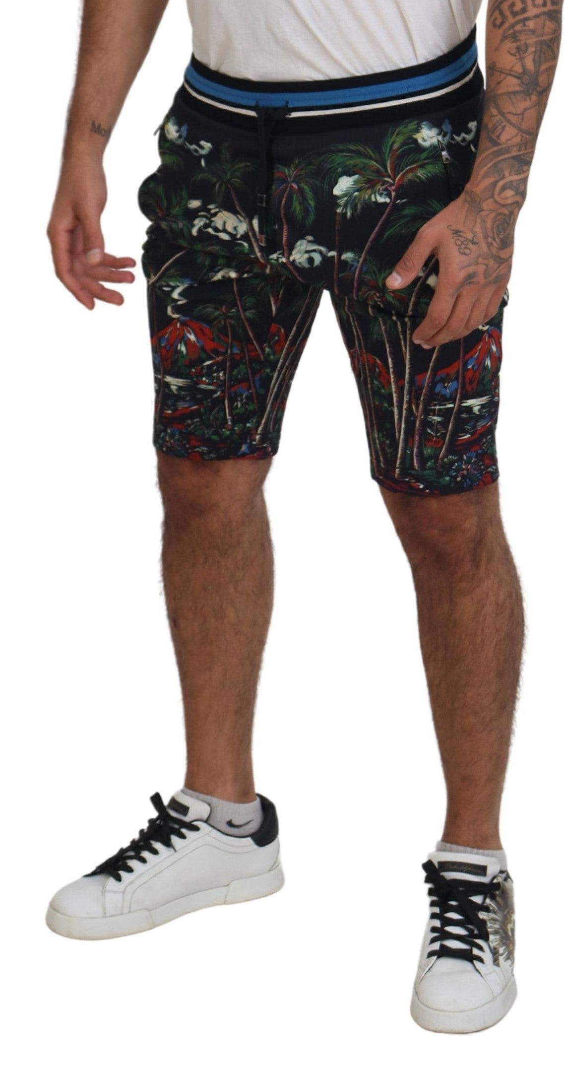 Dolce & Gabbana Volcano Print Casual Knee-Length Shorts