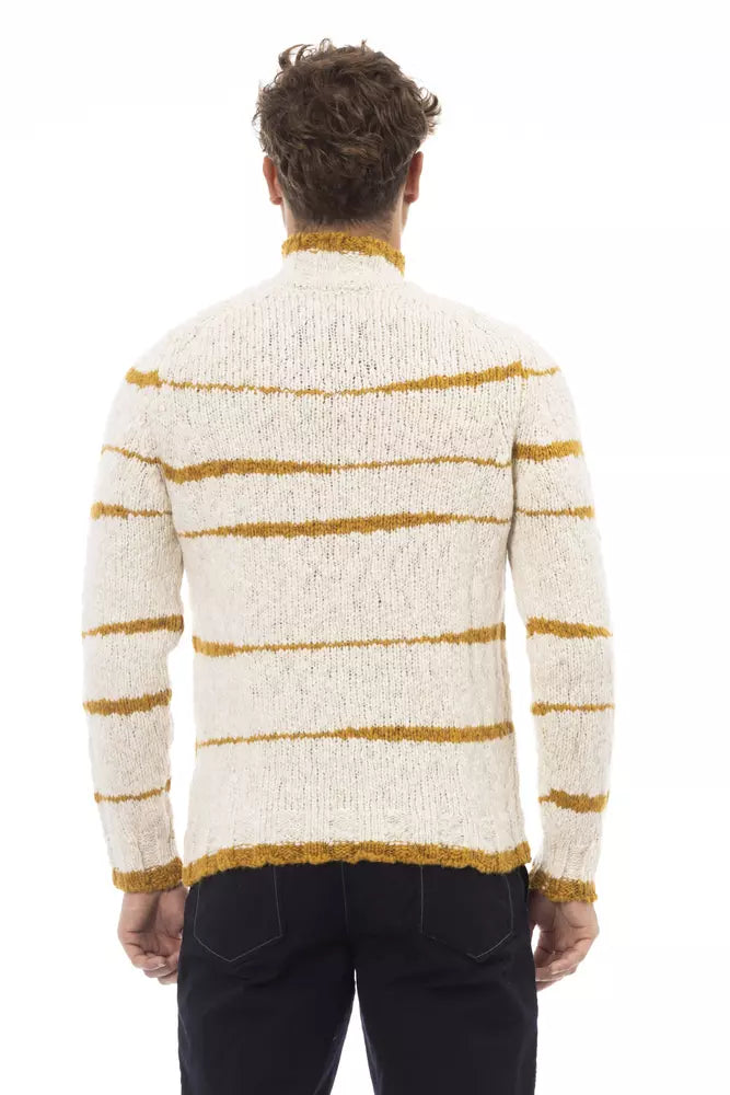 Alpha Studio Beige Acetate Men Sweater