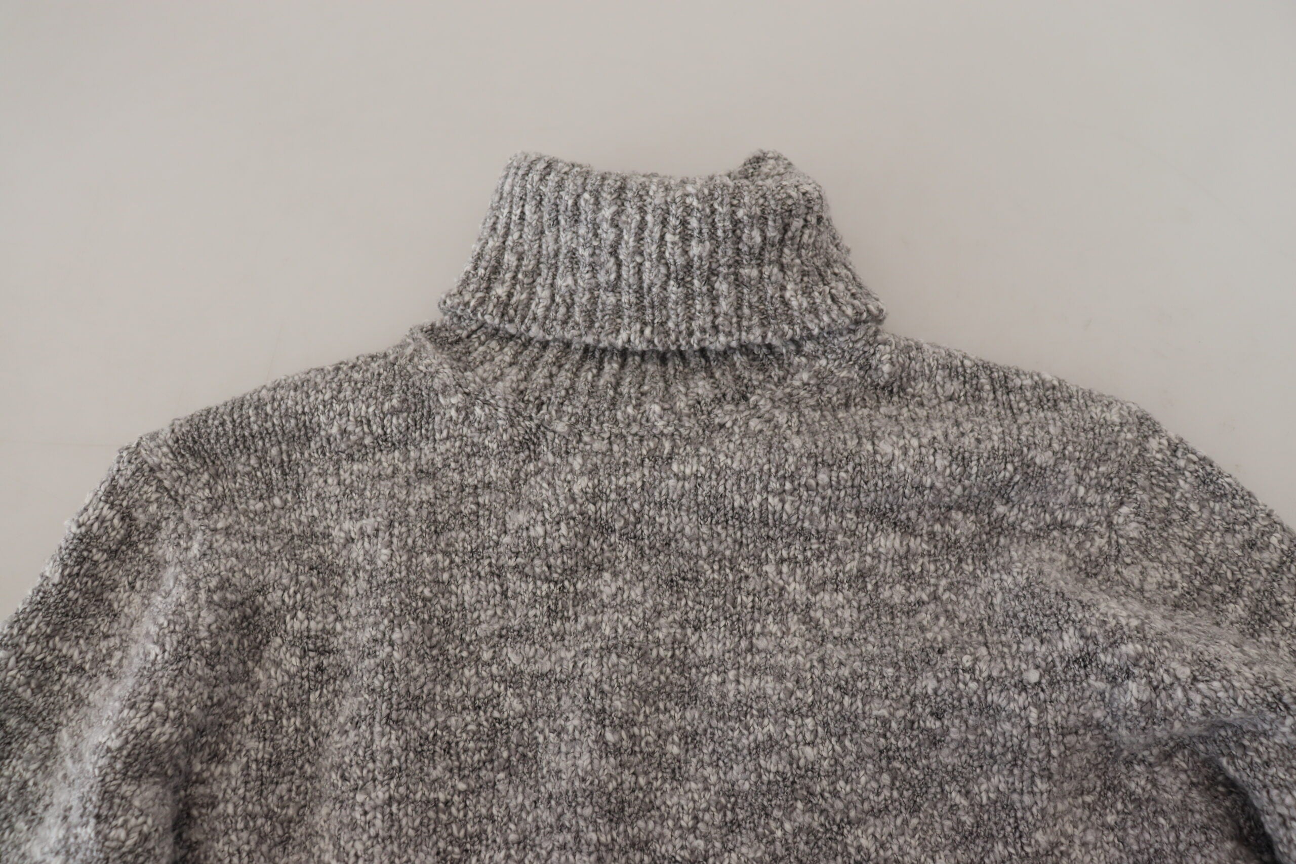 Dolce & Gabbana Elegant Gray Wool-Blend Turtleneck Sweater