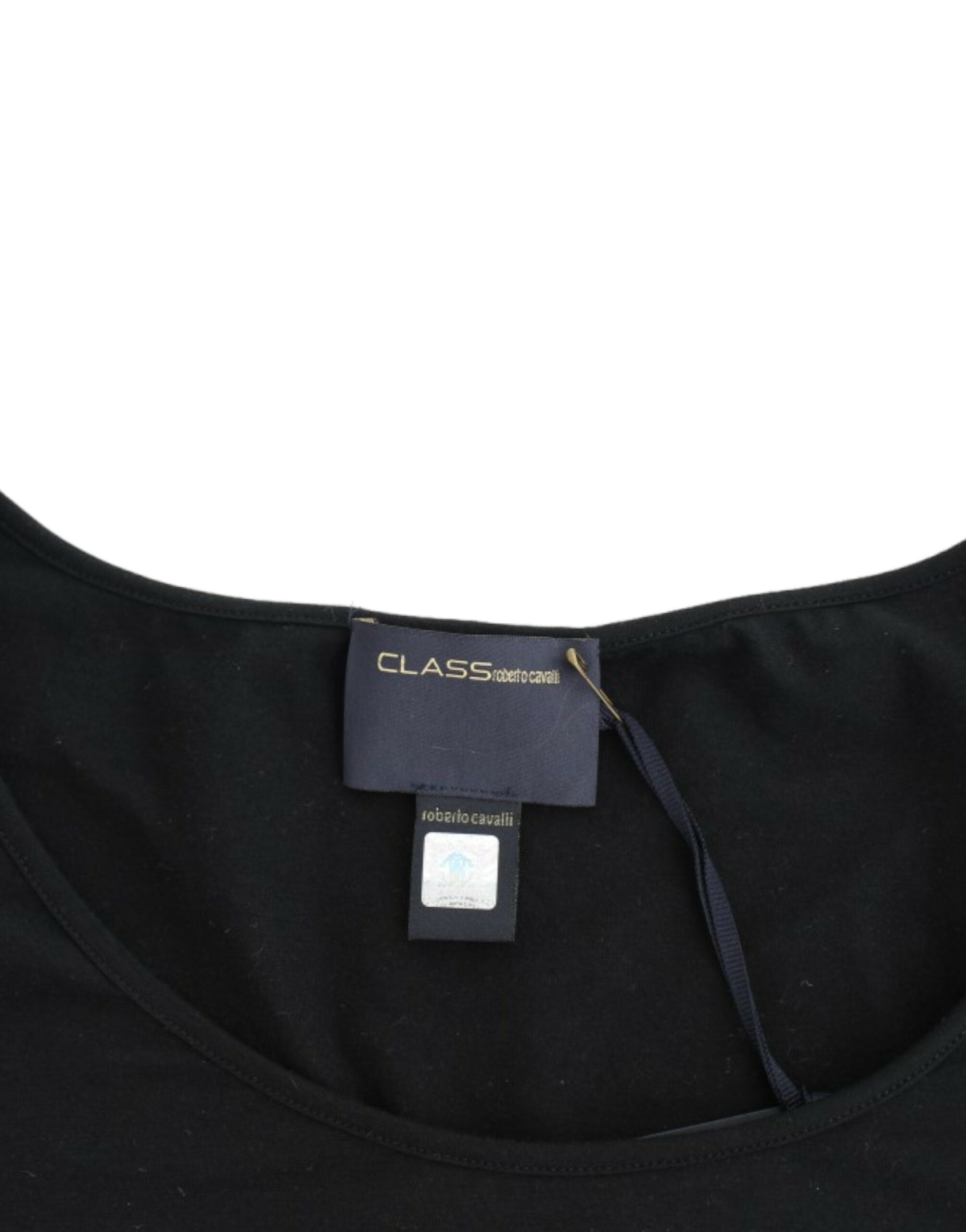 Cavalli Elegant Cap Sleeve Black Top