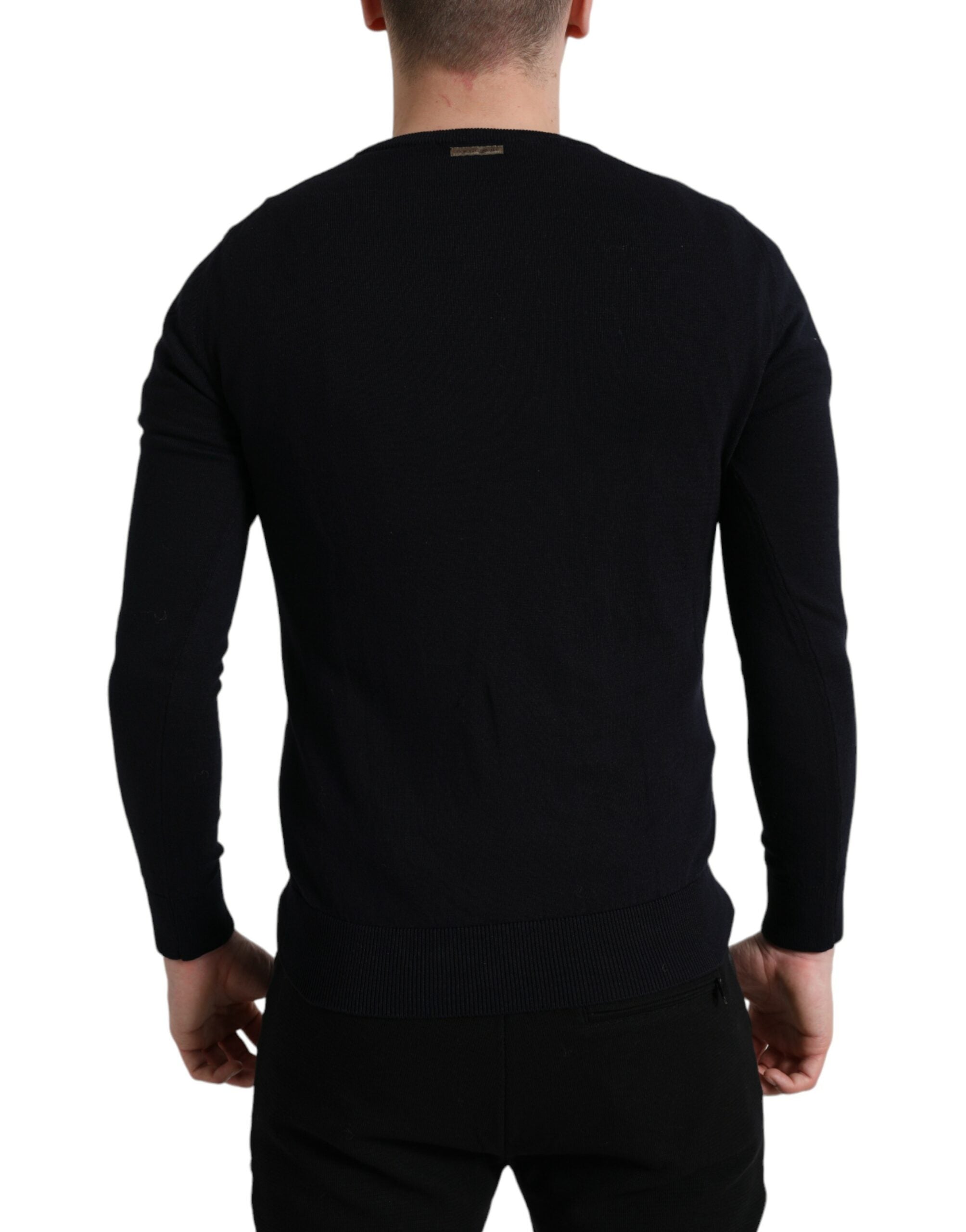 Dolce & Gabbana Elegant Blue Cotton Pullover Sweater