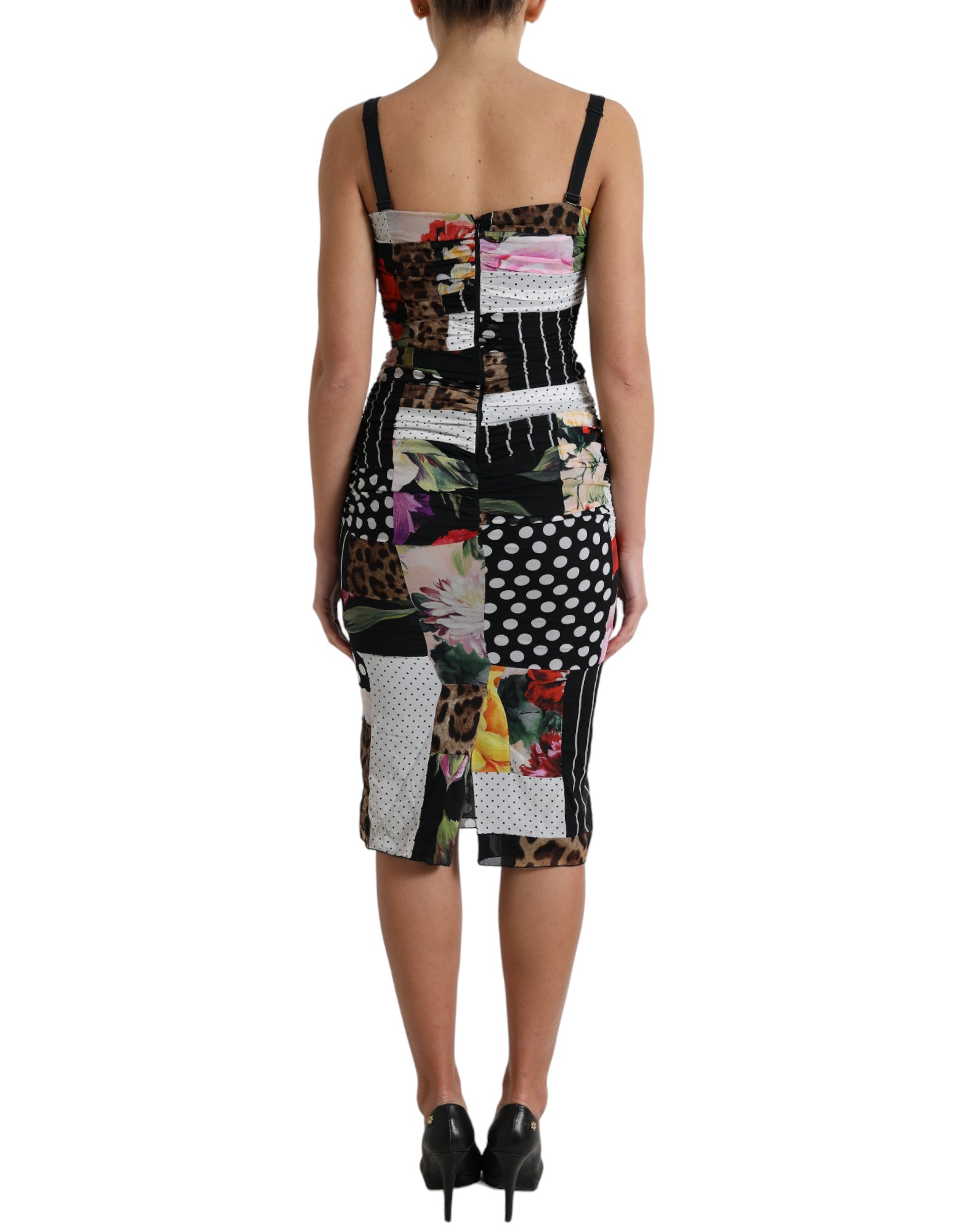 Dolce & Gabbana Elegant Patchwork Silk Midi Dress