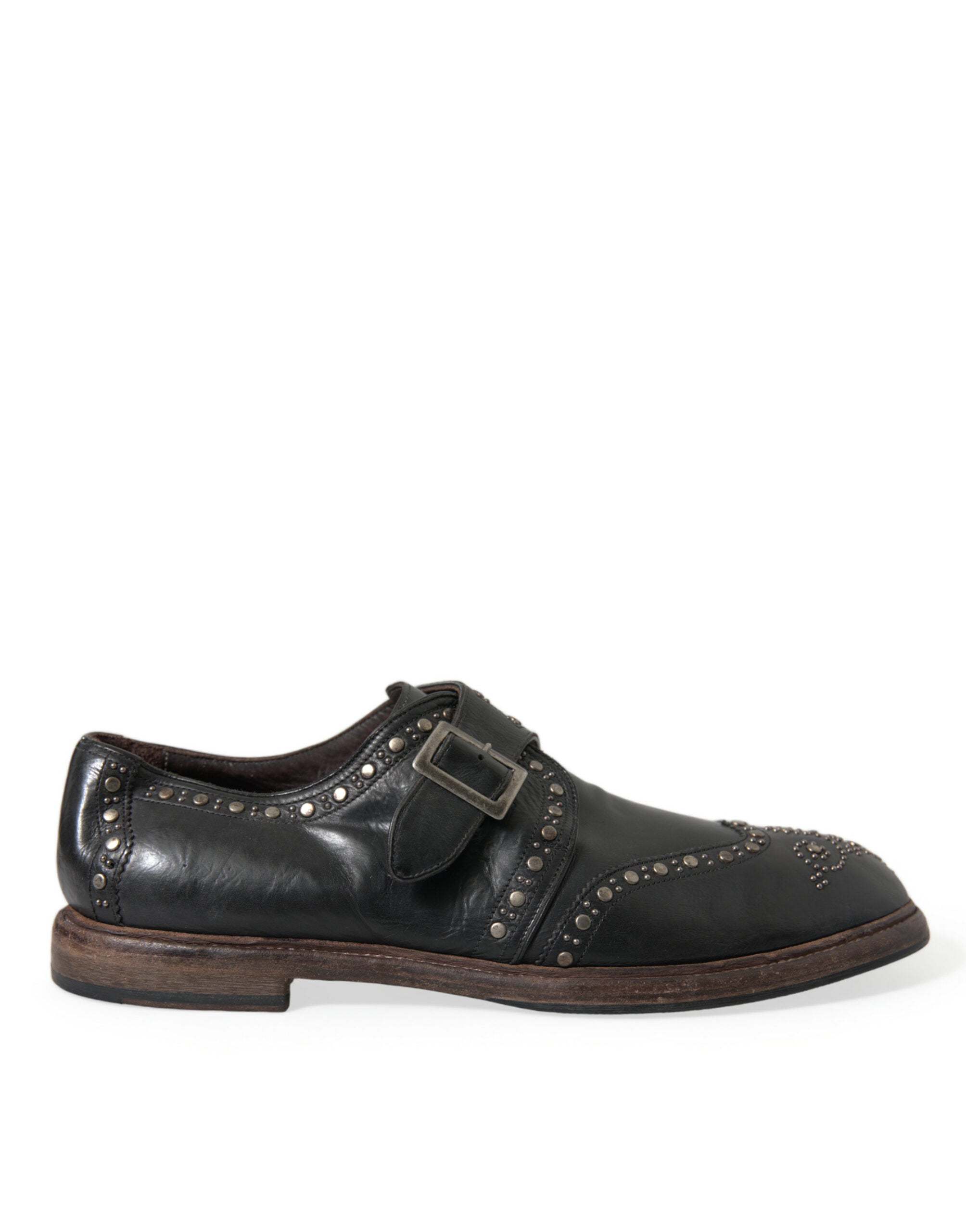 Dolce & Gabbana Elegant Calfskin Leather Monk Straps