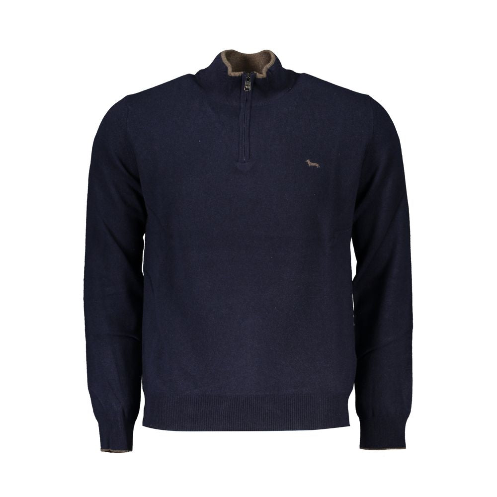 Harmont & Blaine Elegant Contrast Detail Half Zip Sweater