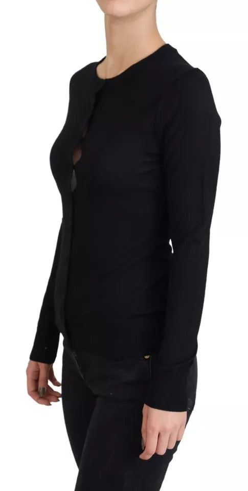 Dolce & Gabbana Black Long Sleeve Blouse Sweater