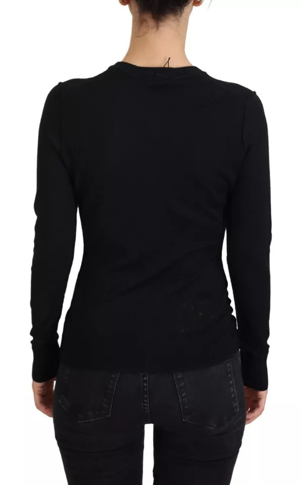 Dolce & Gabbana Black Long Sleeve Blouse Sweater