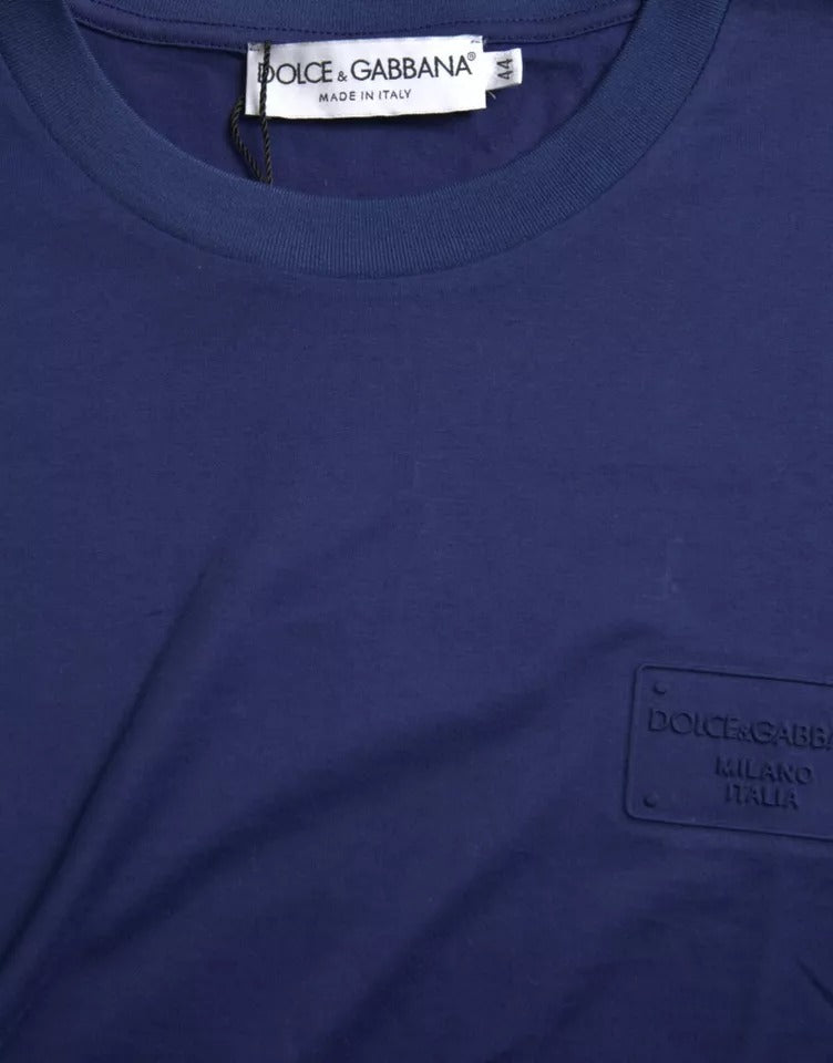 Dolce & Gabbana Royal Blue Round Neck Short Sleeve T-shirt