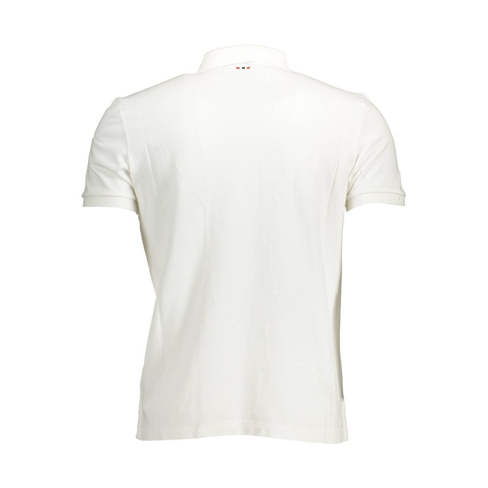 Napapijri White Cotton Men Polo Shirt