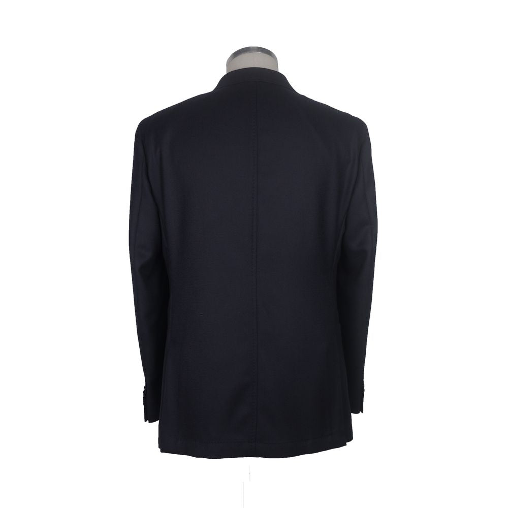 Made in Italy Blue Wool Men Blazer