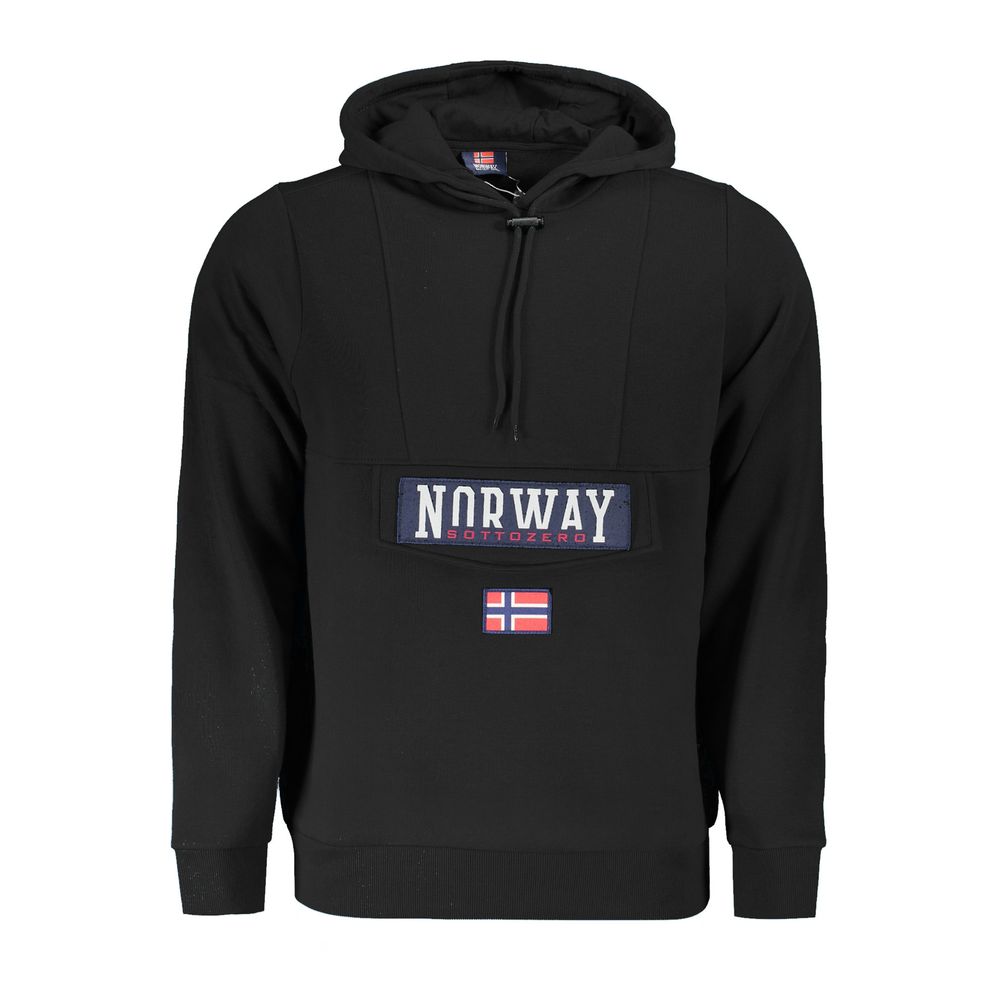 Norway 1963 Black Cotton Men Hooded Sweater