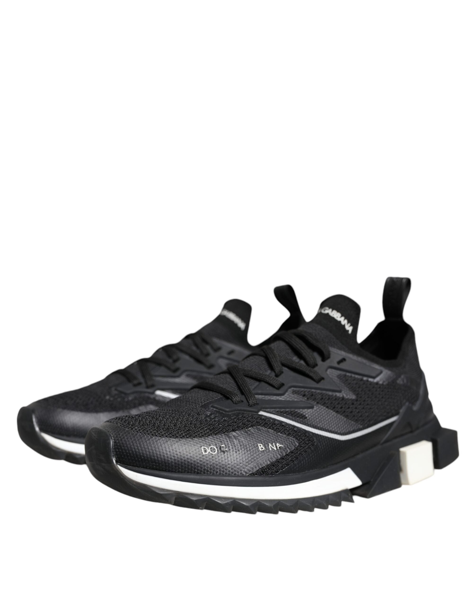 Dolce & Gabbana Black White SORRENTO Sport Stretch Sneakers Shoes