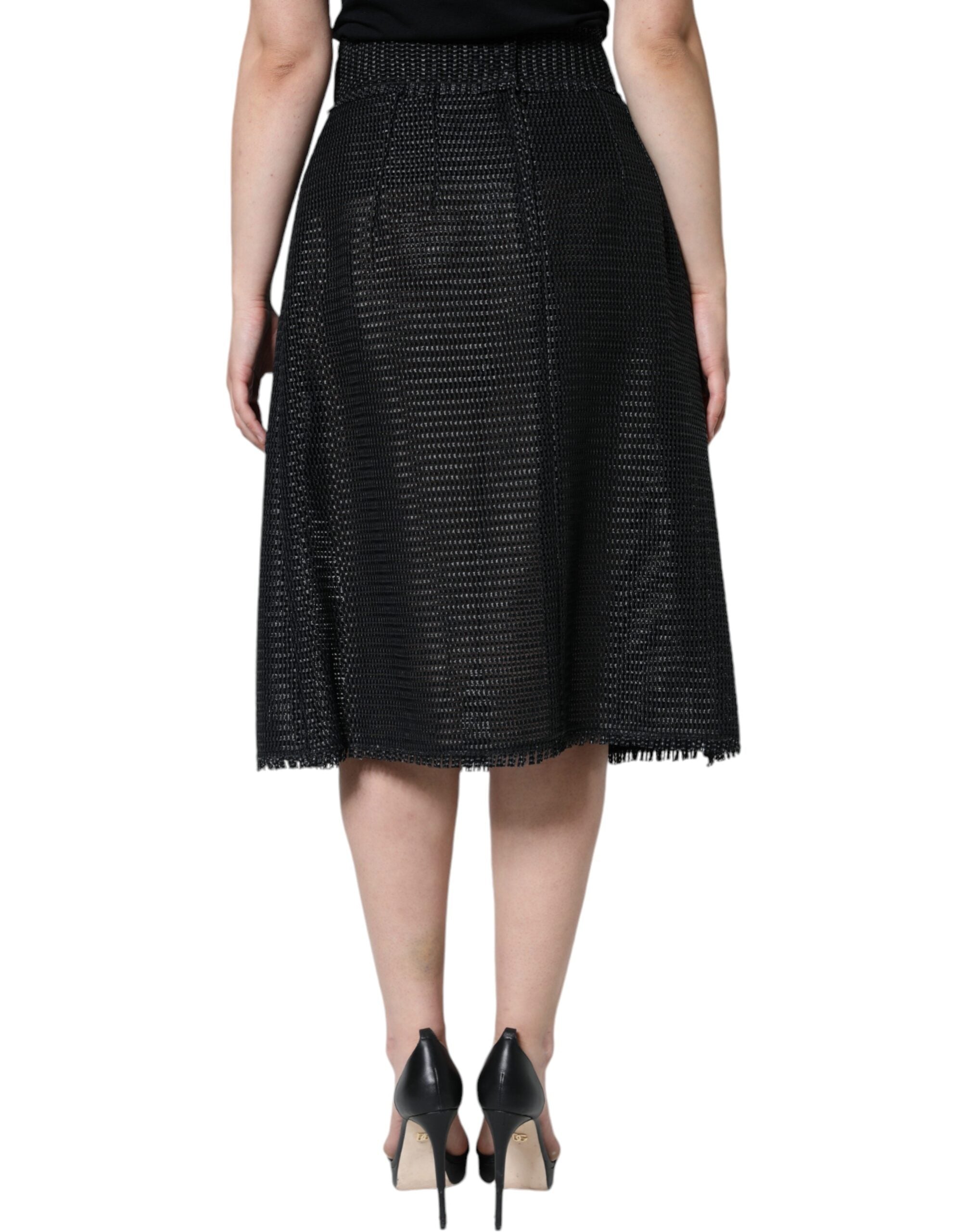 Dolce & Gabbana Black Viscose High Waist Pencil Cut Skirt