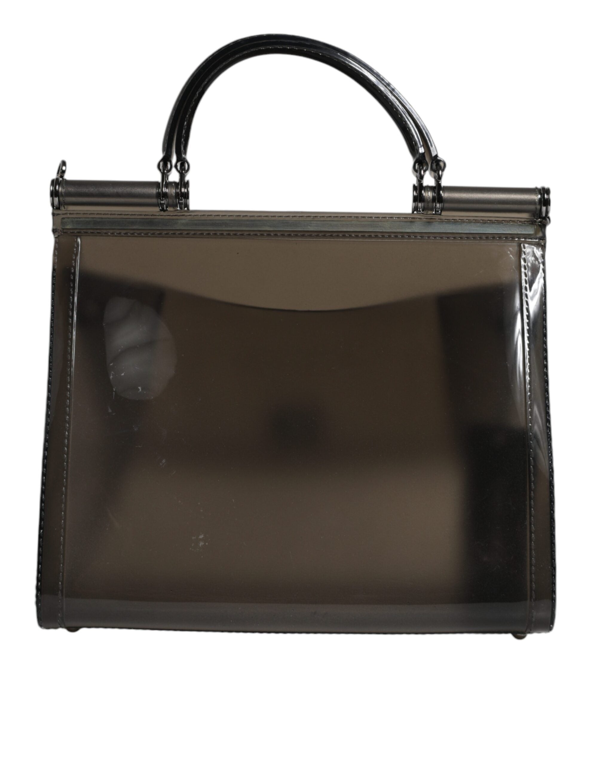 Dolce & Gabbana Black PVC SICILY Logo Tote Top Handle Bag