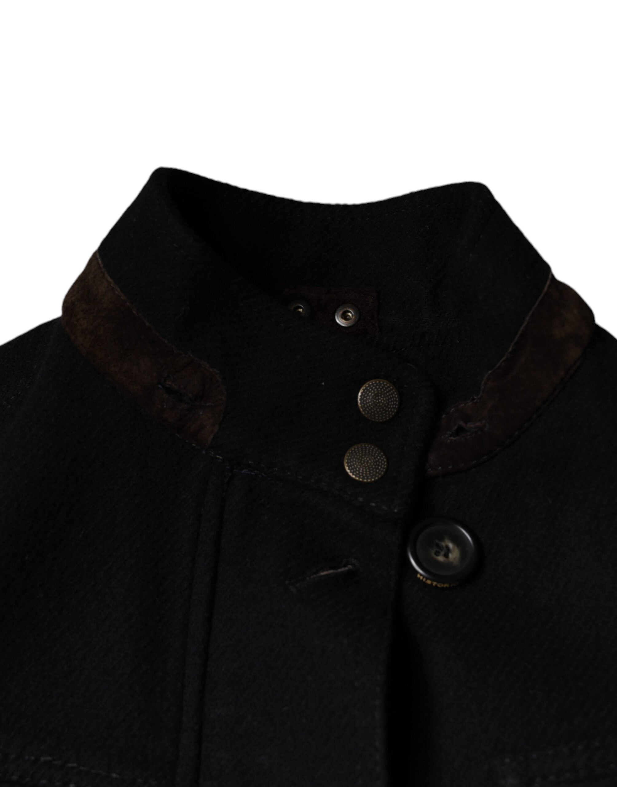 Dolce & Gabbana Black Button Down Cotton Stretch Denim Jacket