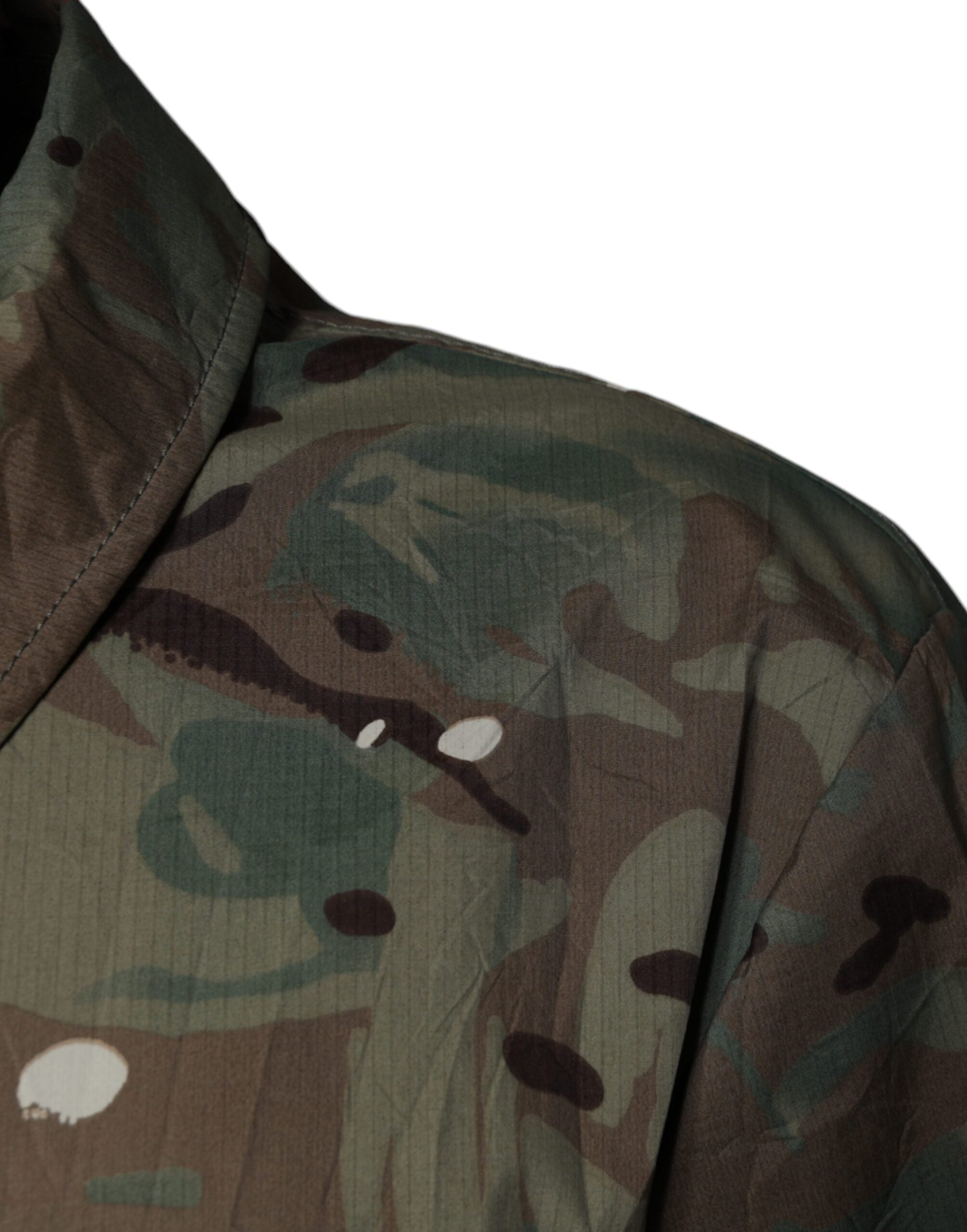 Dolce & Gabbana Multicolor Camouflage Collared Coat Jacket