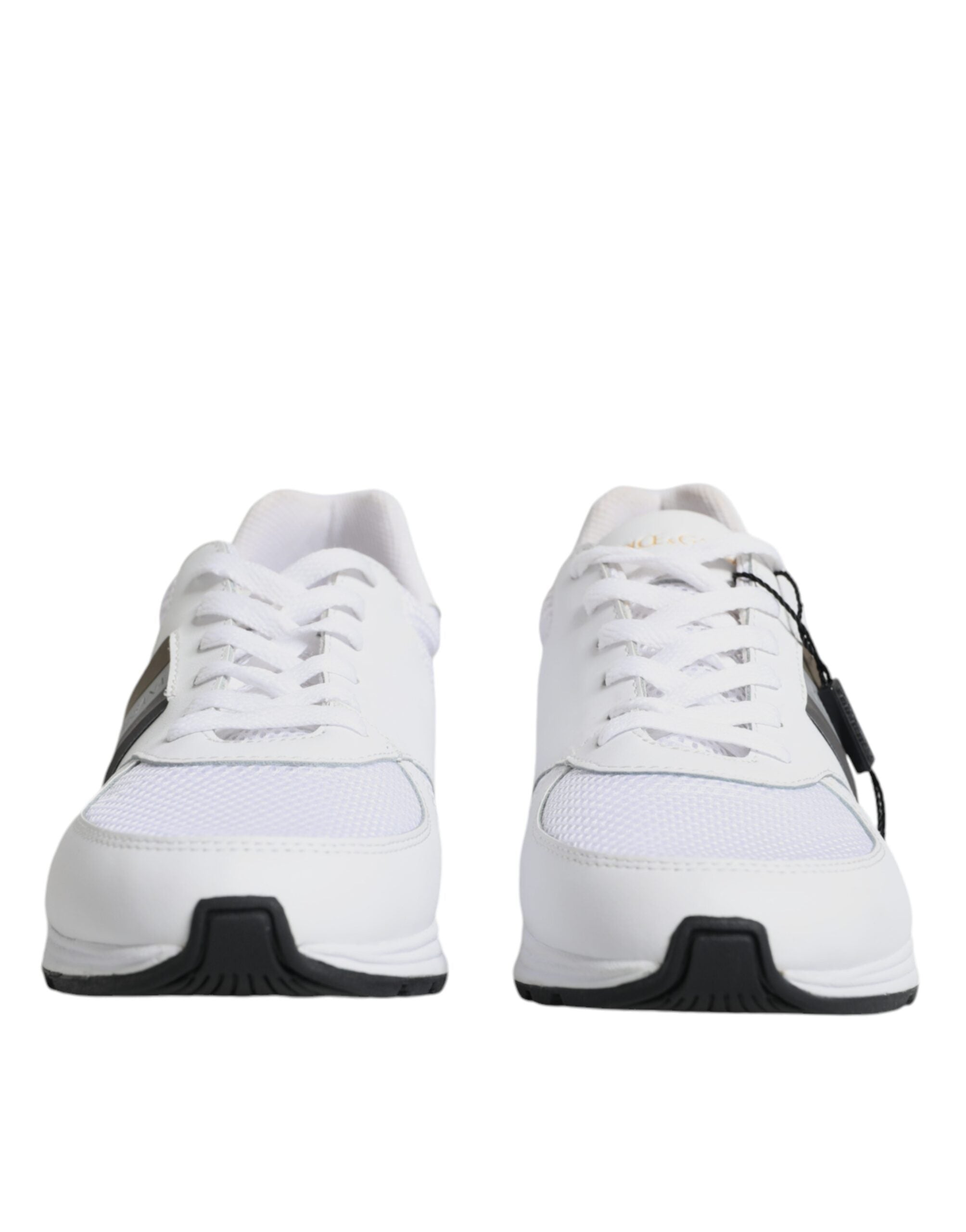 Dolce & Gabbana White Logo Leather Casual Sneakers Shoes