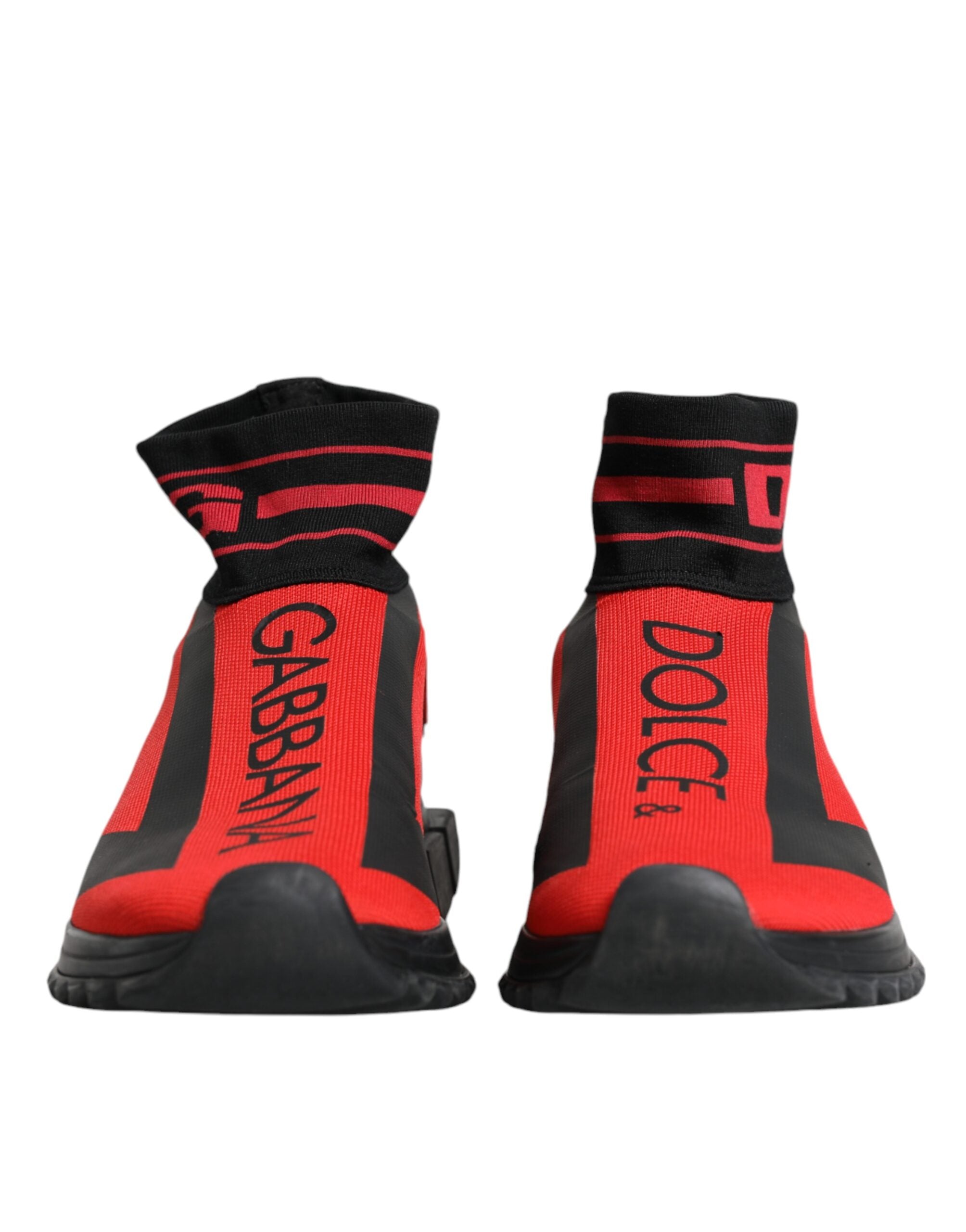 Dolce & Gabbana Red Black High Top Sorrento Sneakers Shoes