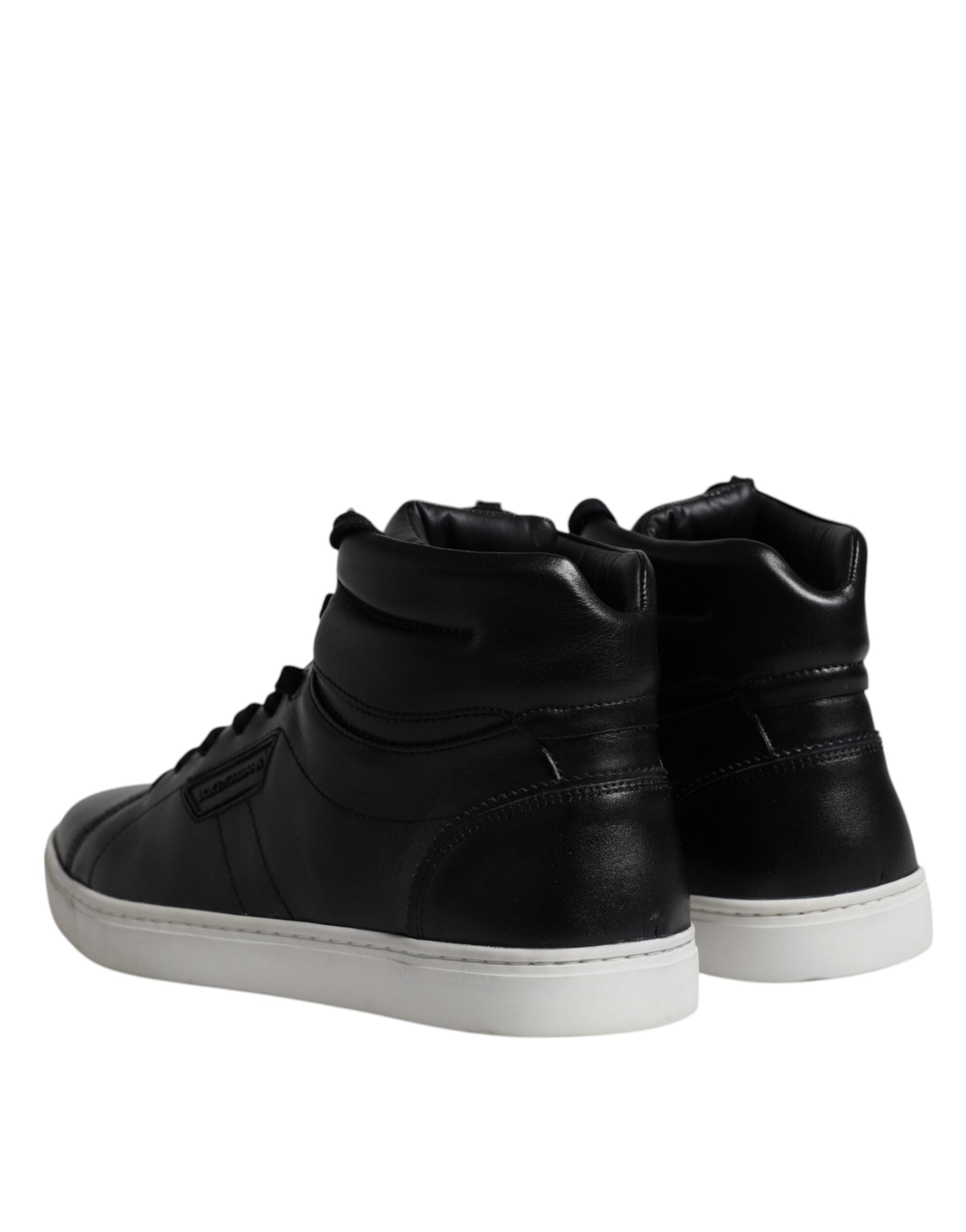 Dolce & Gabbana Black Leather High Top Men Sneakers Shoes