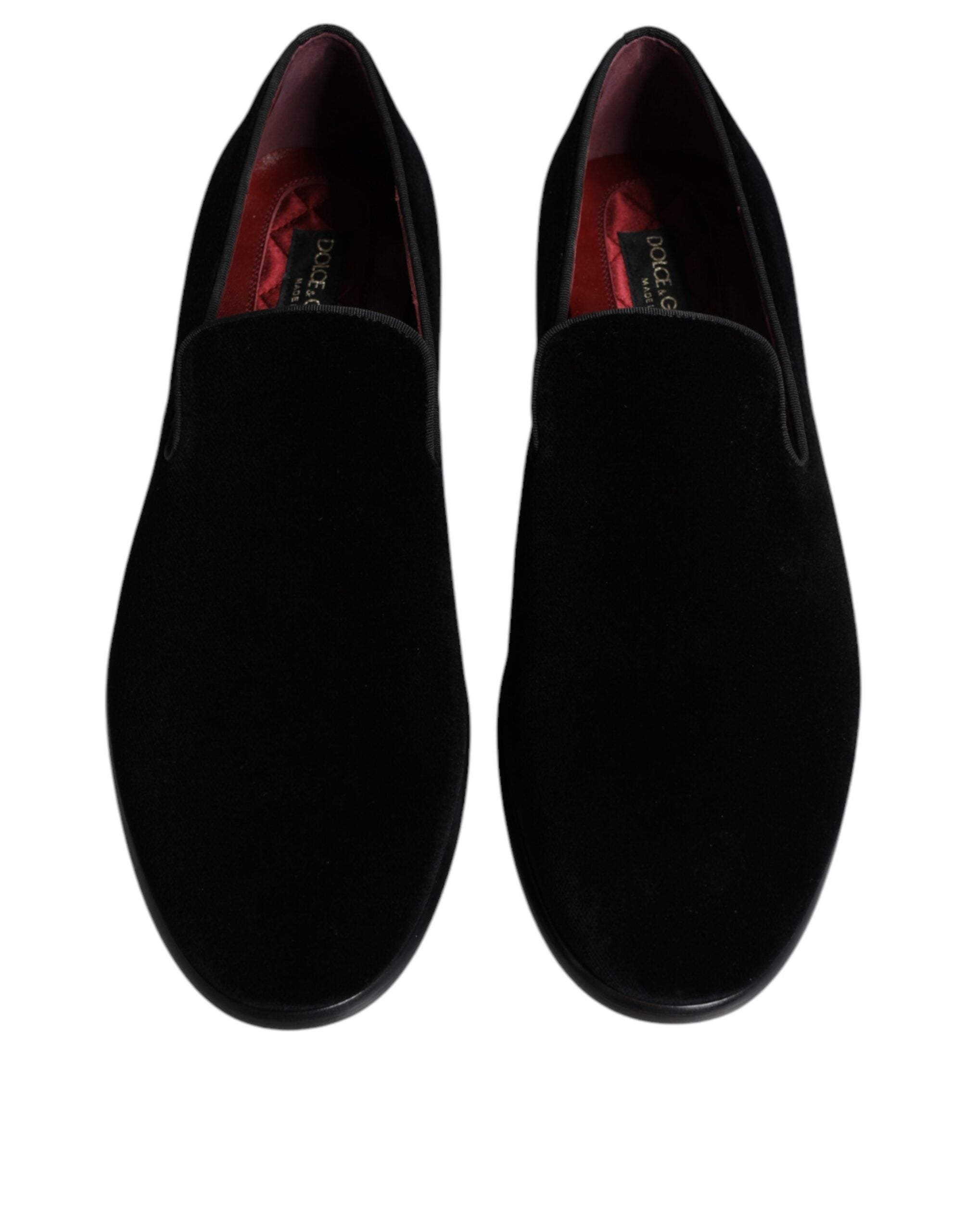 Dolce & Gabbana Black Suede Leather Slippers Loafers Shoes