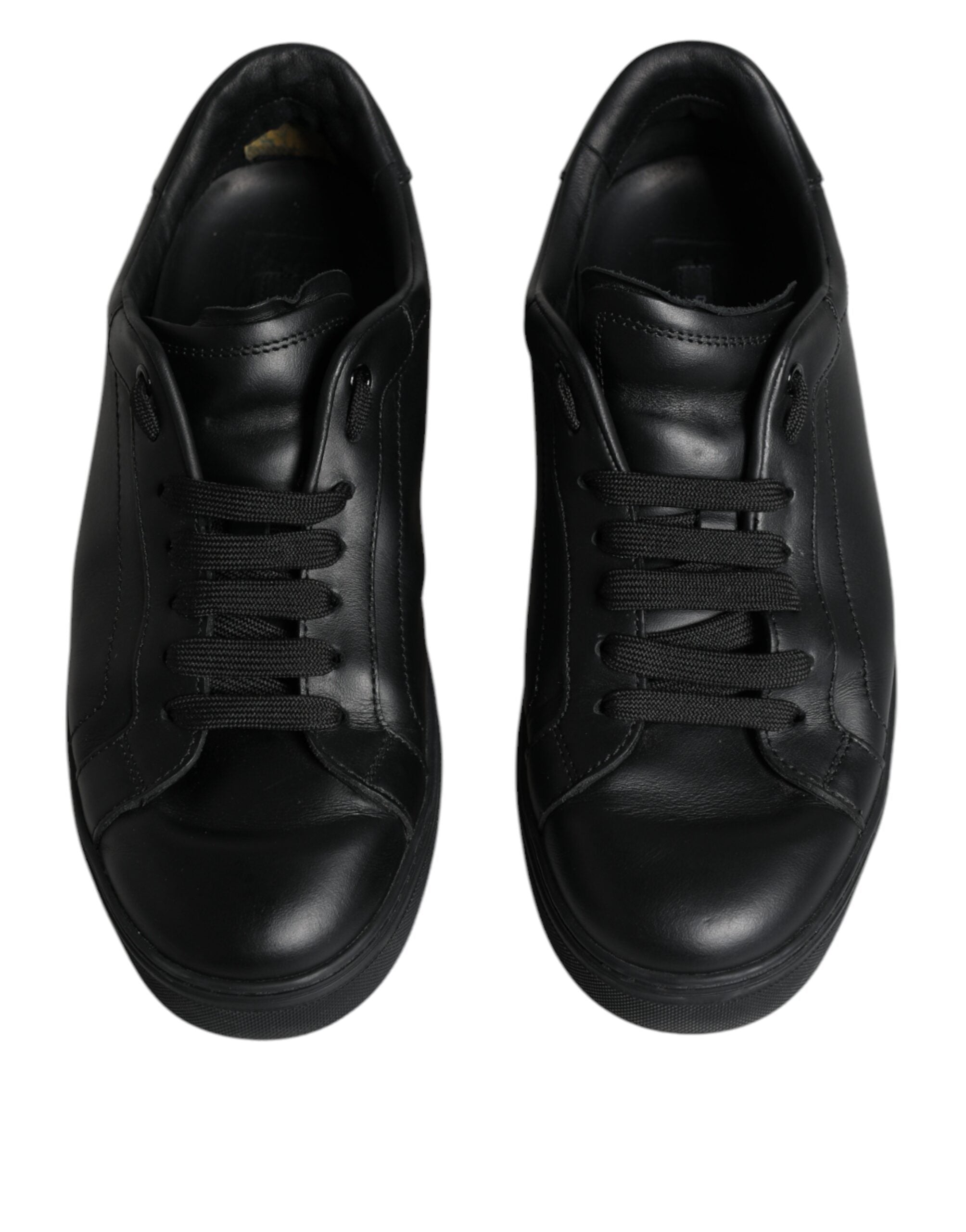 Dolce & Gabbana Black Leather Low Top Sneakers Shoes