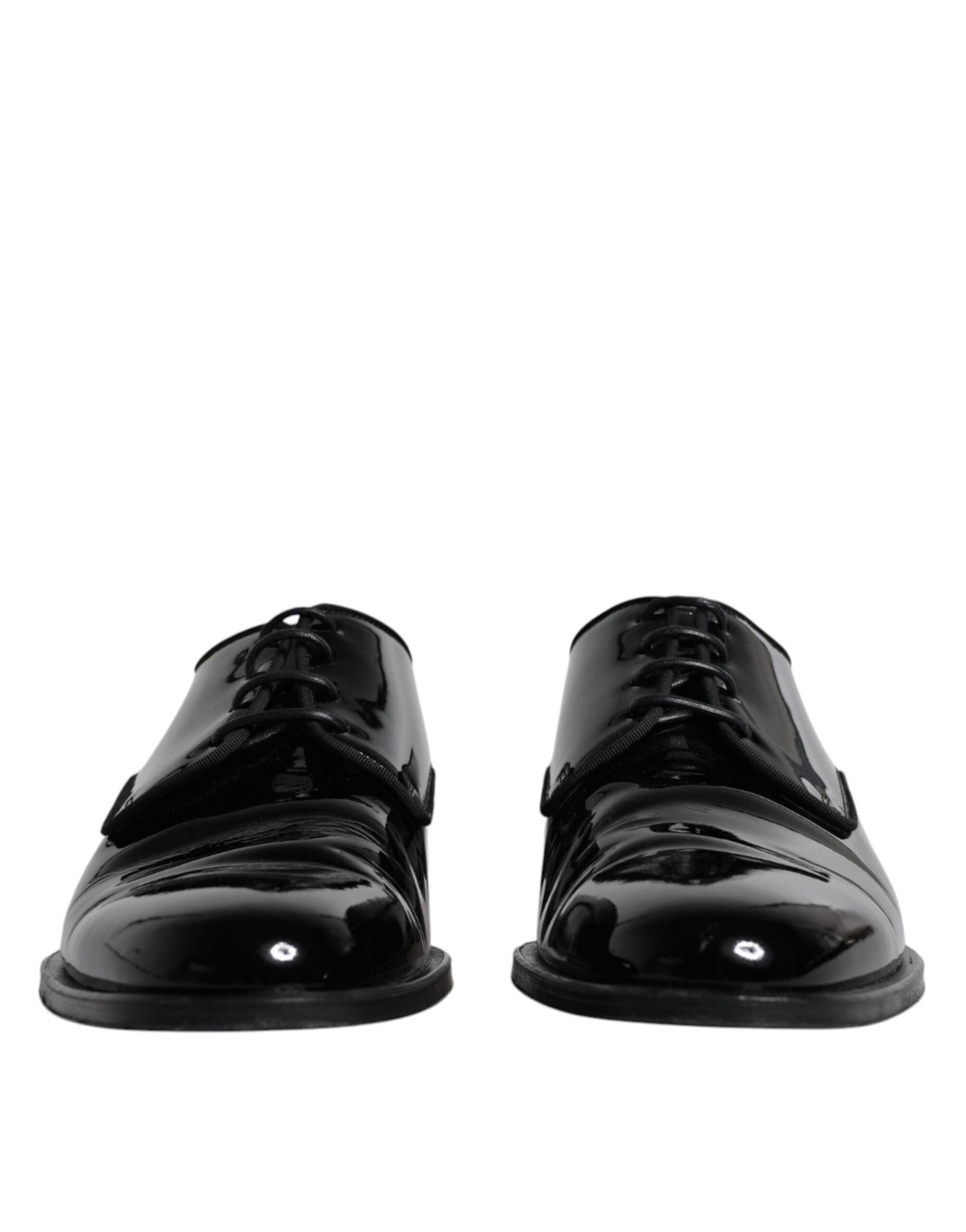 Dolce & Gabbana Black Leather Lace Up Men Derby Formal Shoes