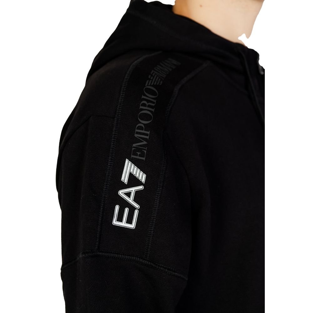 EA7 Emporio Armani Black Cotton Sweater