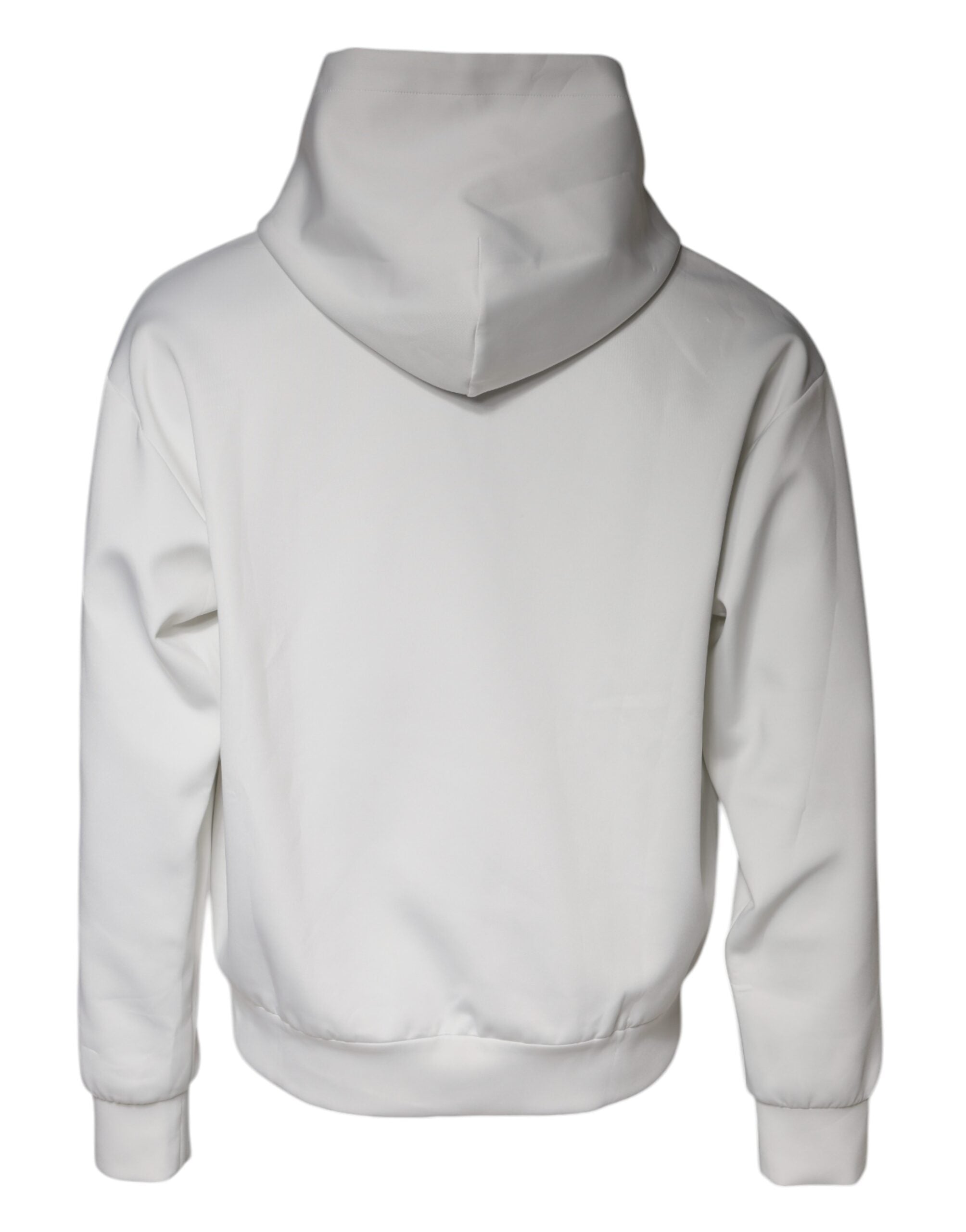 Dolce & Gabbana White D&G Logo Hooded Men Sweatshirt Sweater