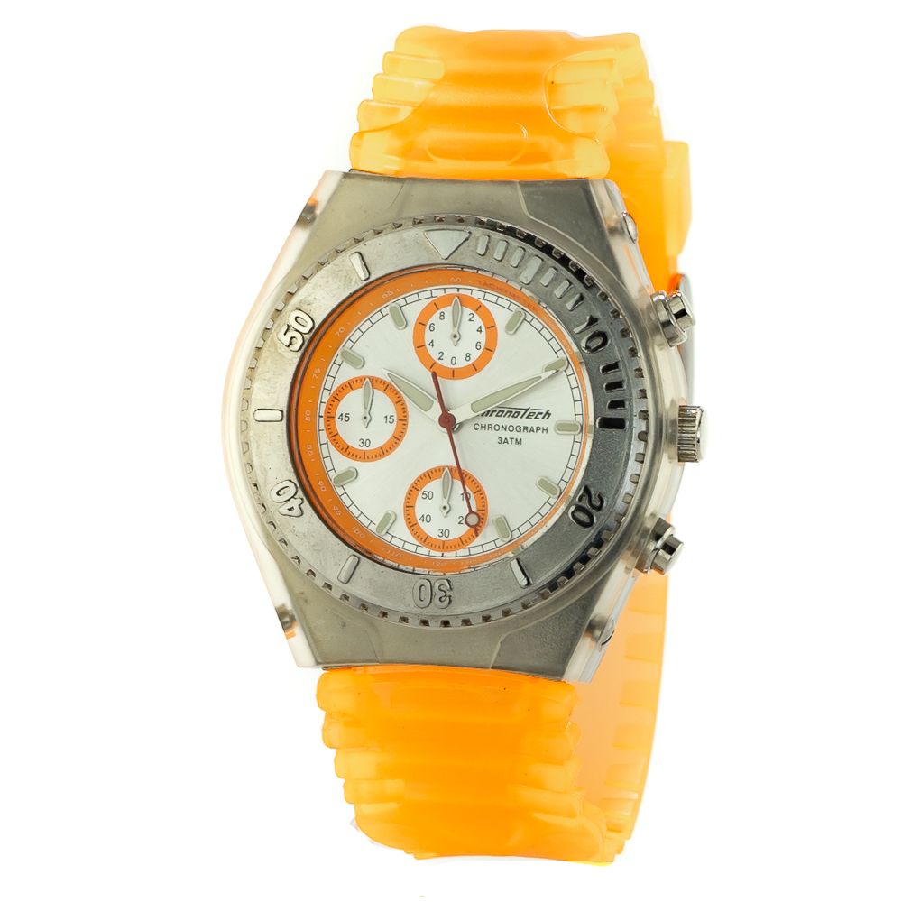 Chronotech Orange Rubber Watch