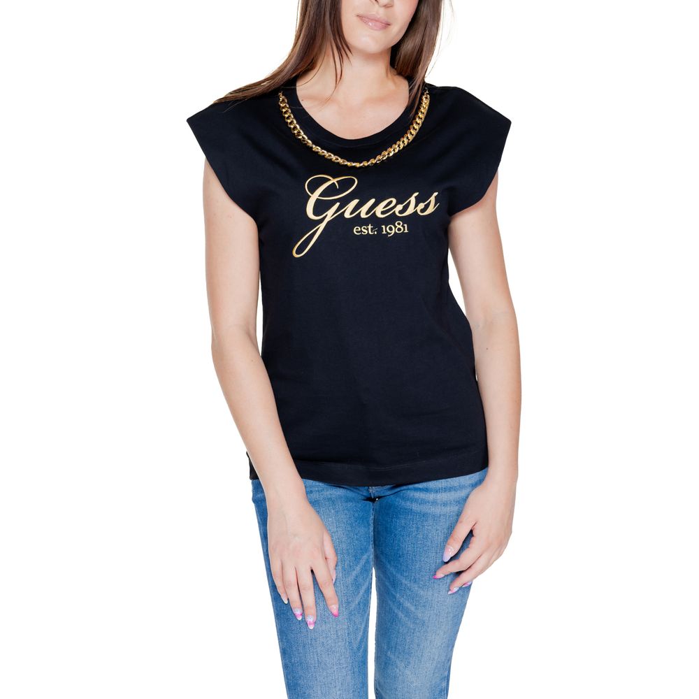 Guess Black Cotton Tops & T-Shirt