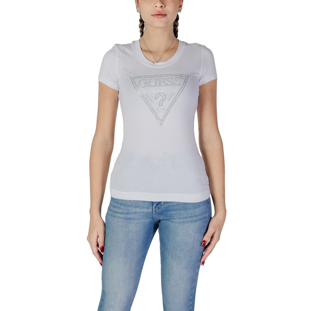 Guess White Cotton Tops & T-Shirt