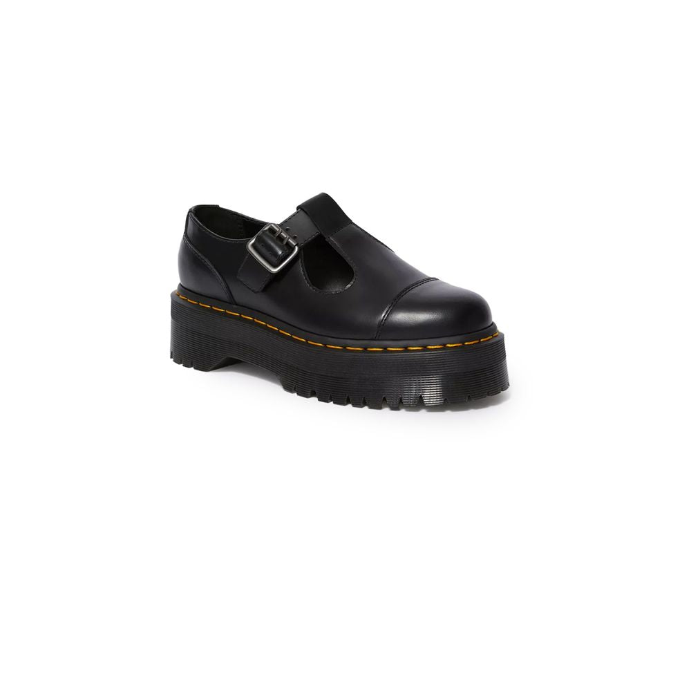 Dr. Martens Black Leather Flat Shoe