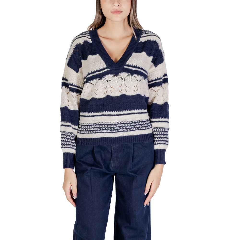 ICHI Blue Recycled Polyester Sweater