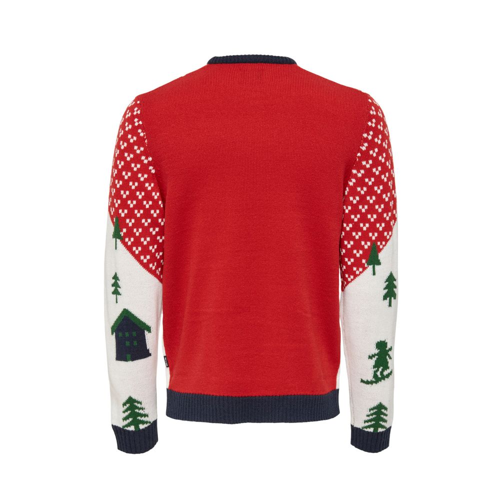 Only & Sons Red Acrylic Sweater