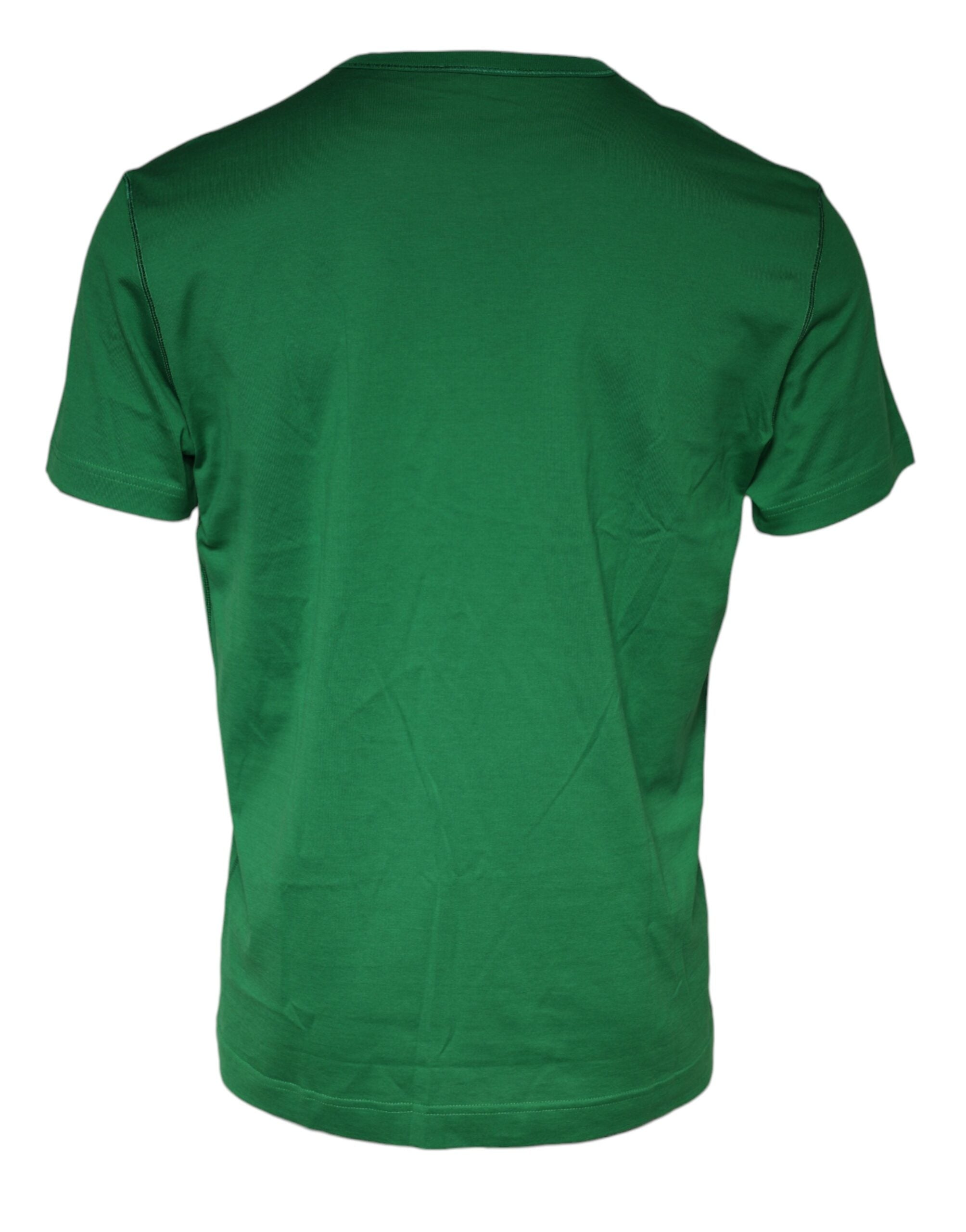 Dolce & Gabbana Green Cotton Round Neck Short Sleeve T-shirt