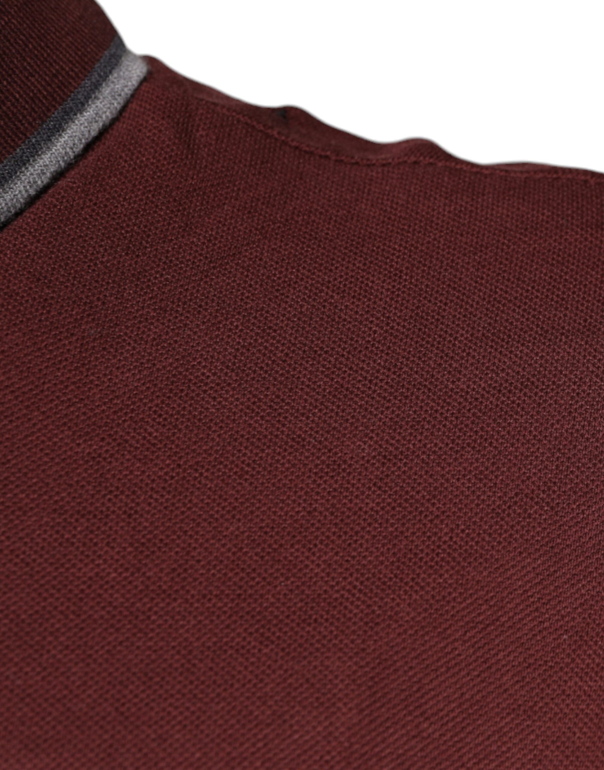 Dolce & Gabbana Maroon Crown Embroidery Collared Polo T-shirt