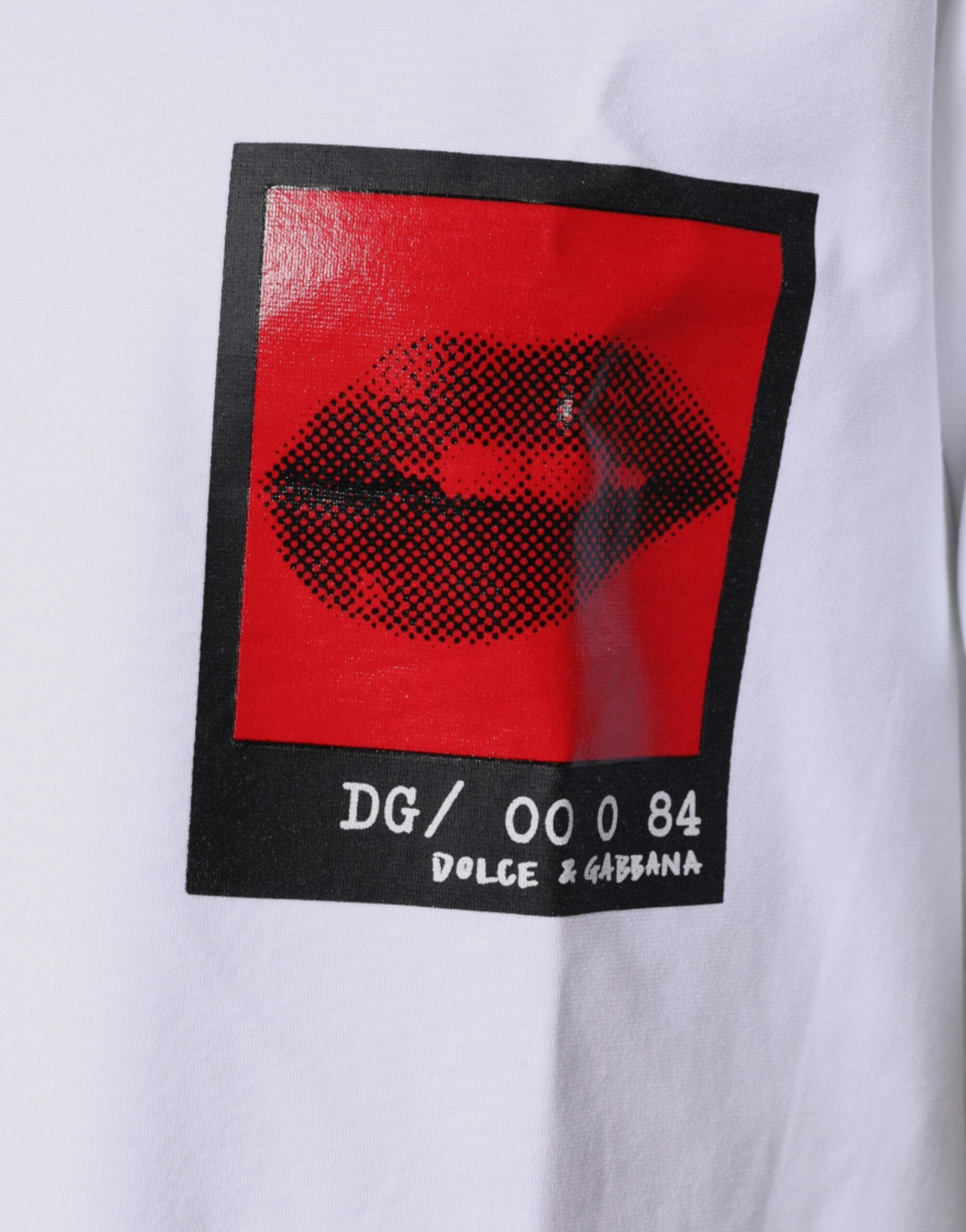 Dolce & Gabbana White Red Lips Print Cotton T-shirt