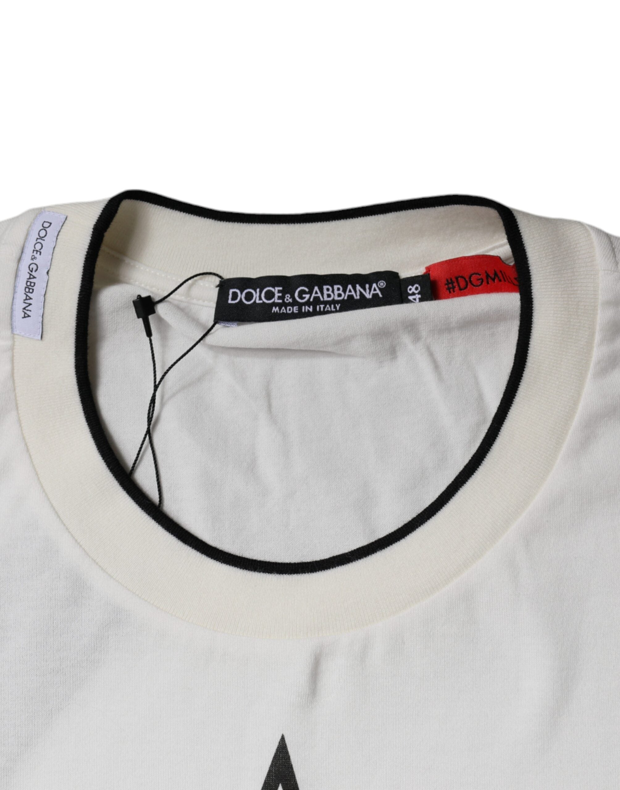 Dolce & Gabbana White DG Stars Print Cotton T-shirt