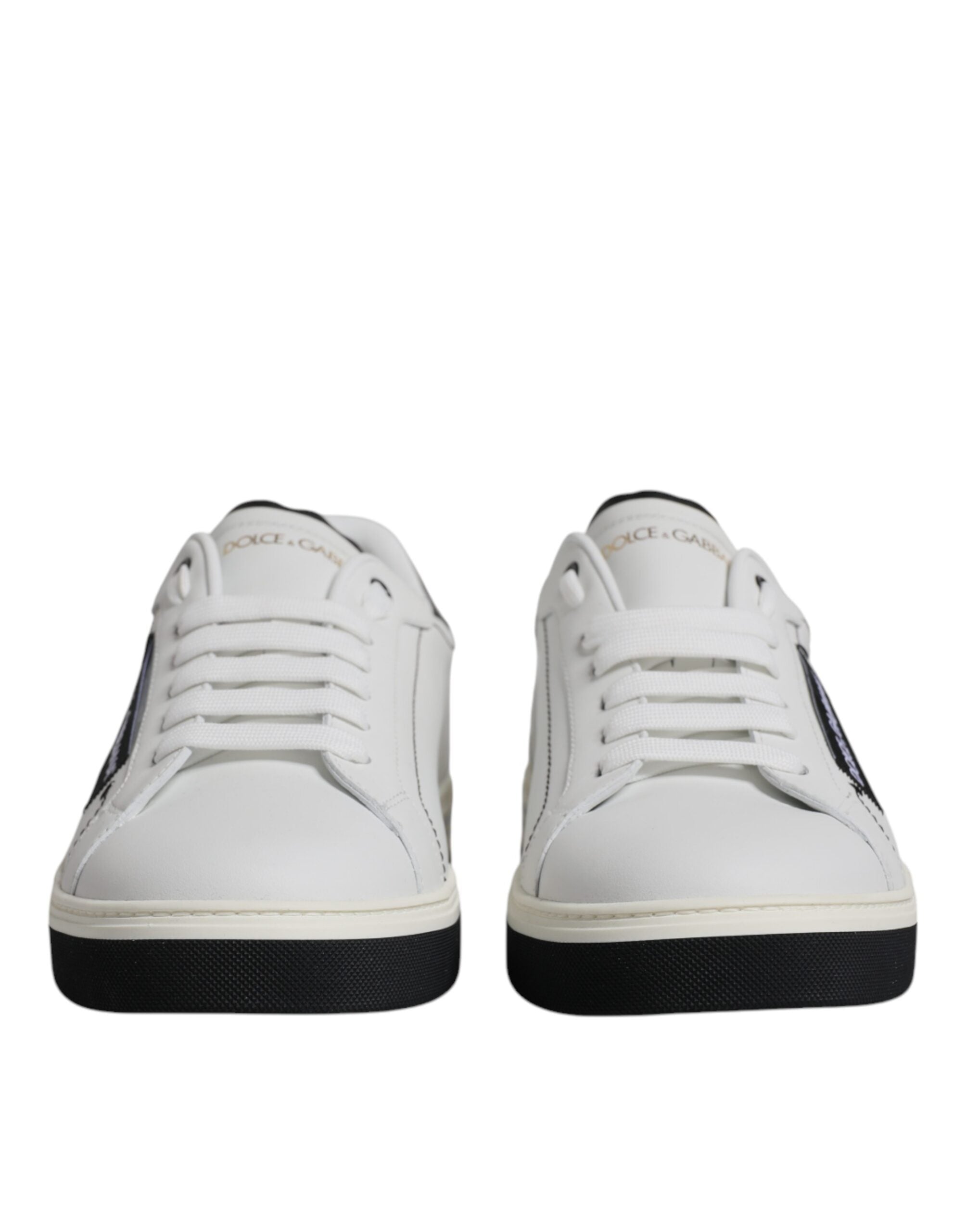 Dolce & Gabbana White Leather Low Top Men Sneakers Shoes