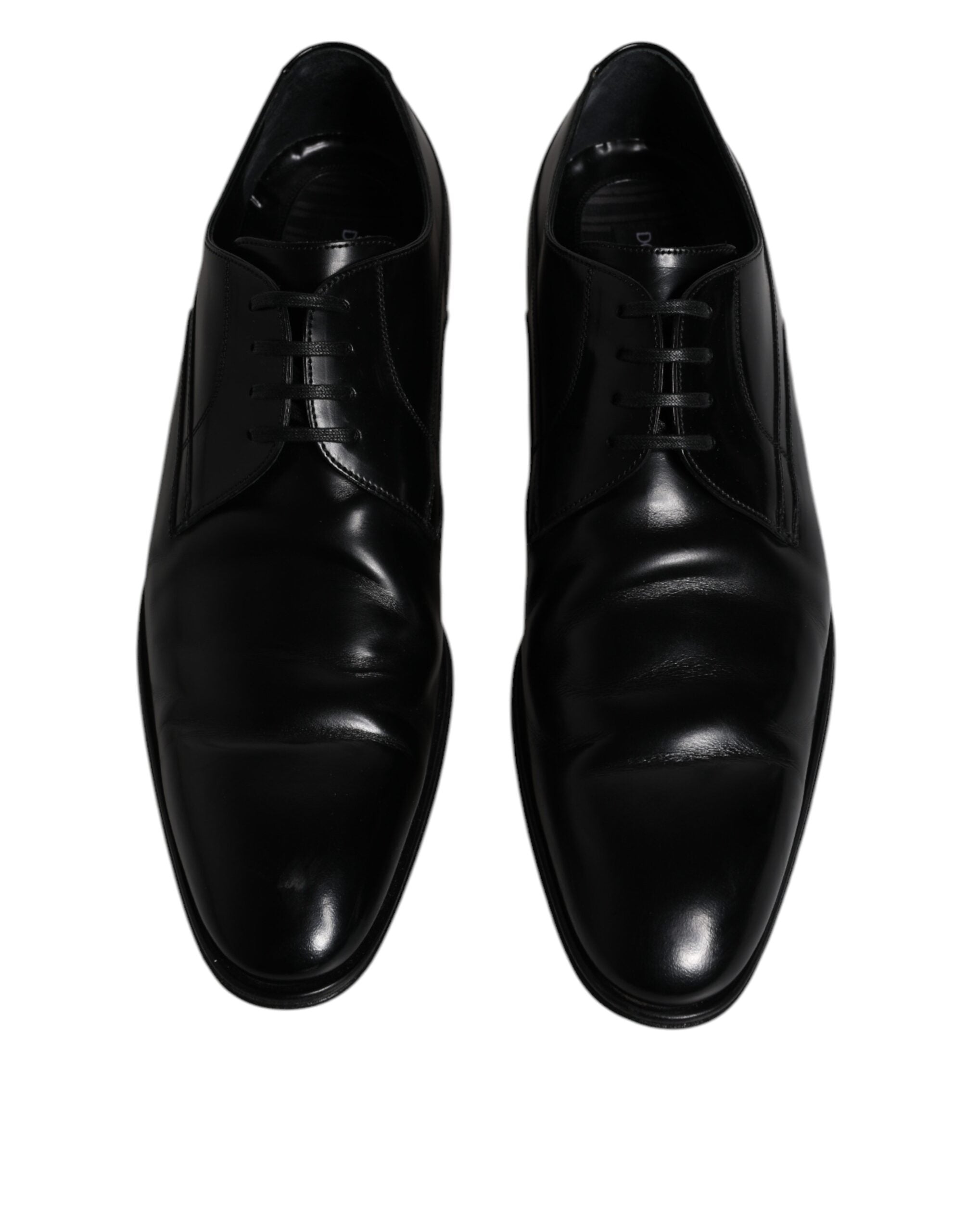 Dolce & Gabbana Black Leather Derby Formal Men Dress Shoes