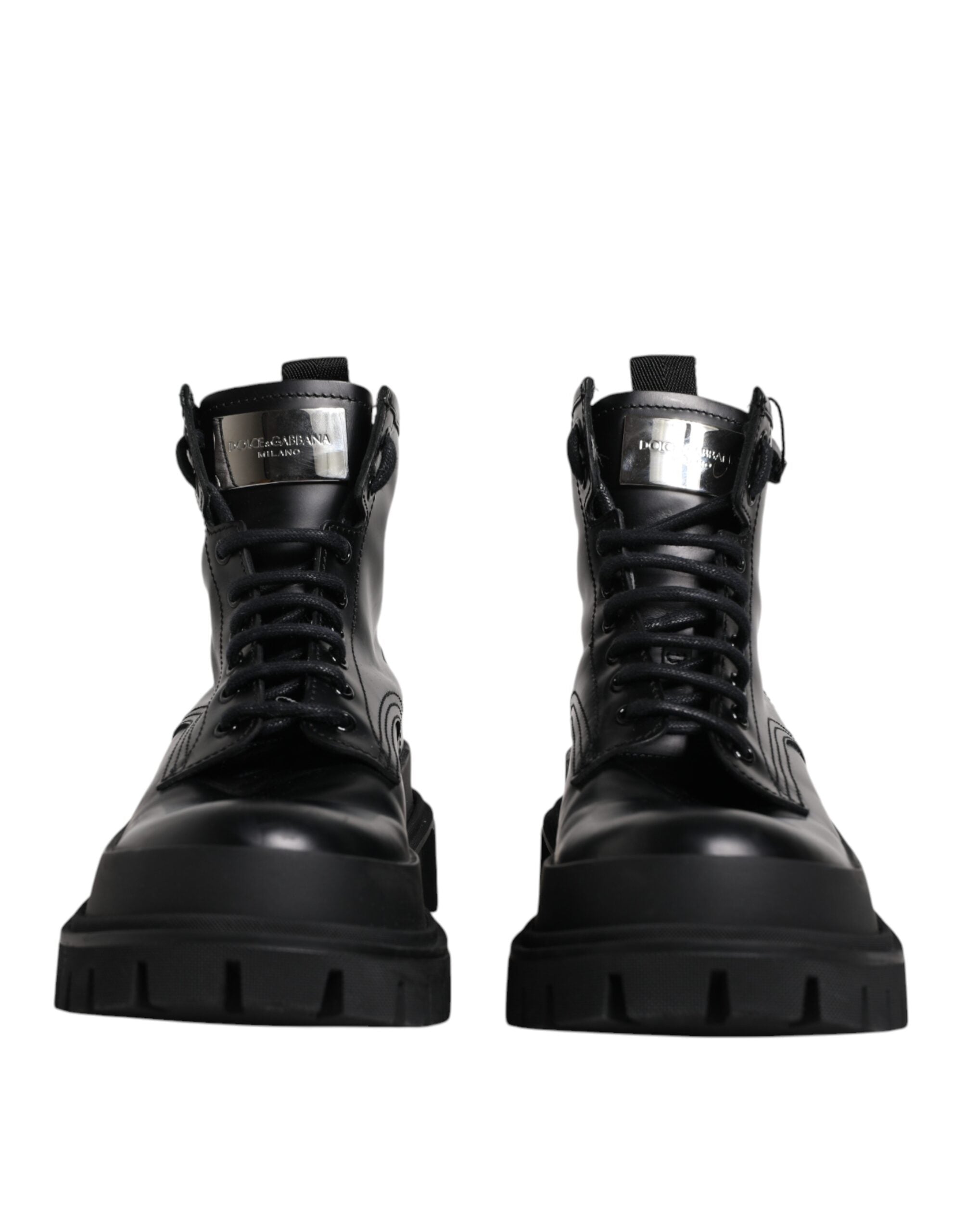 Dolce & Gabbana Black Mid Calf Trekking Men Boots Shoes