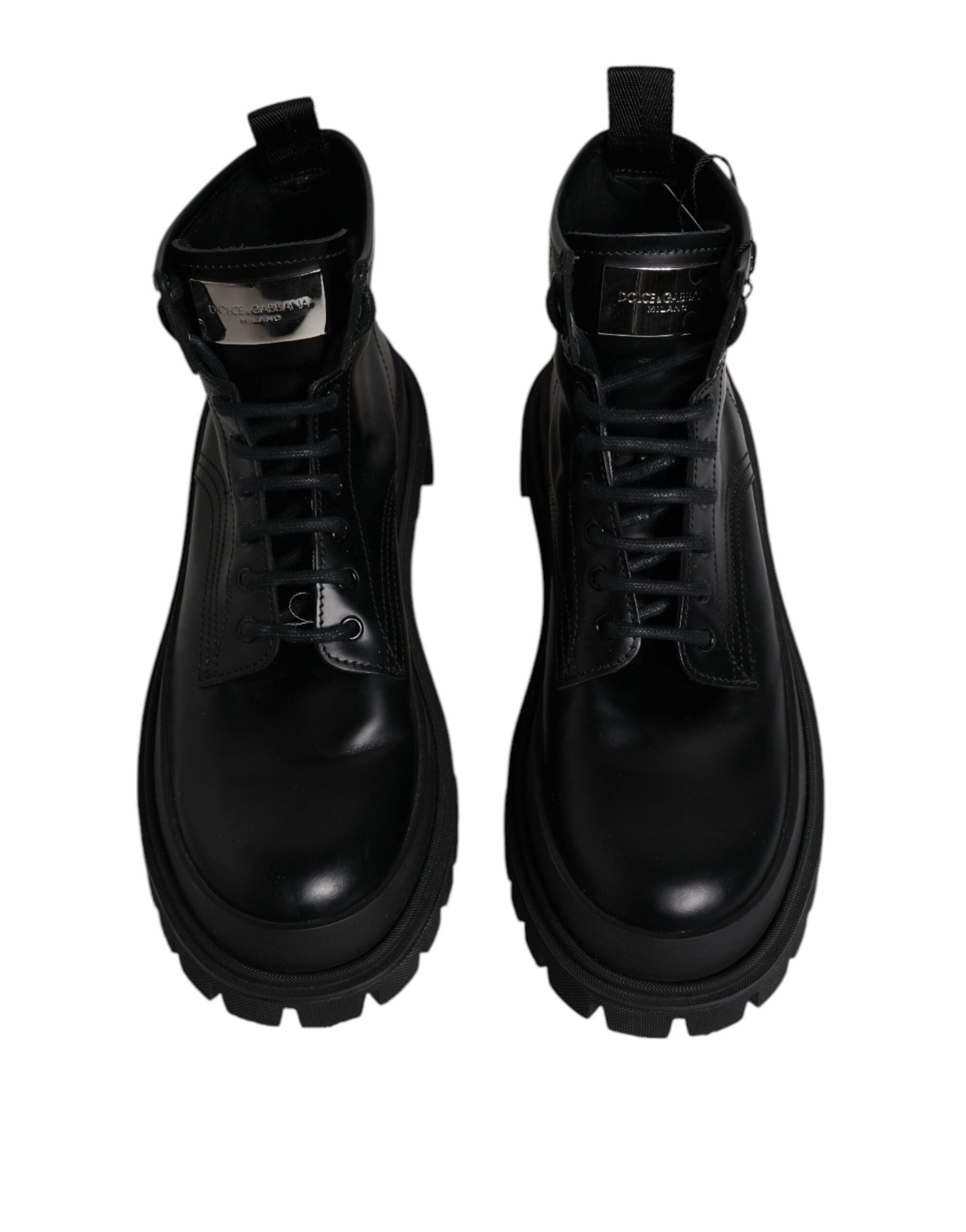 Dolce & Gabbana Black Mid Calf Trekking Men Boots Shoes