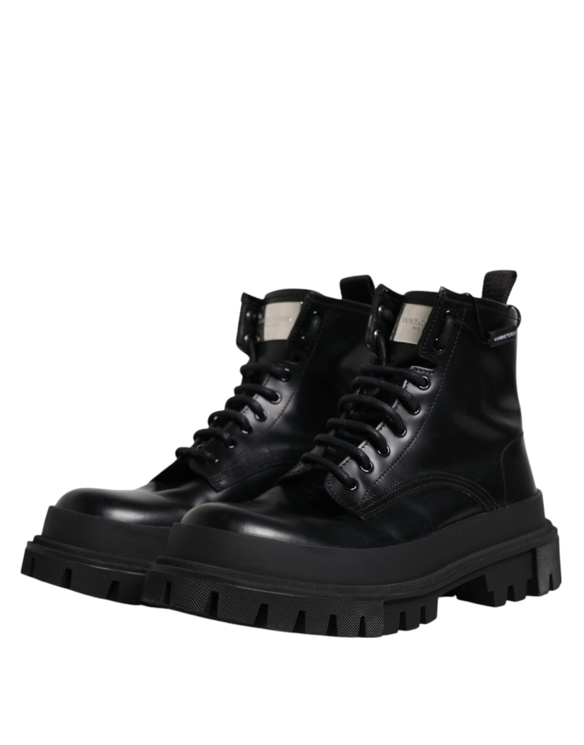 Dolce & Gabbana Black Mid Calf Trekking Men Boots Shoes