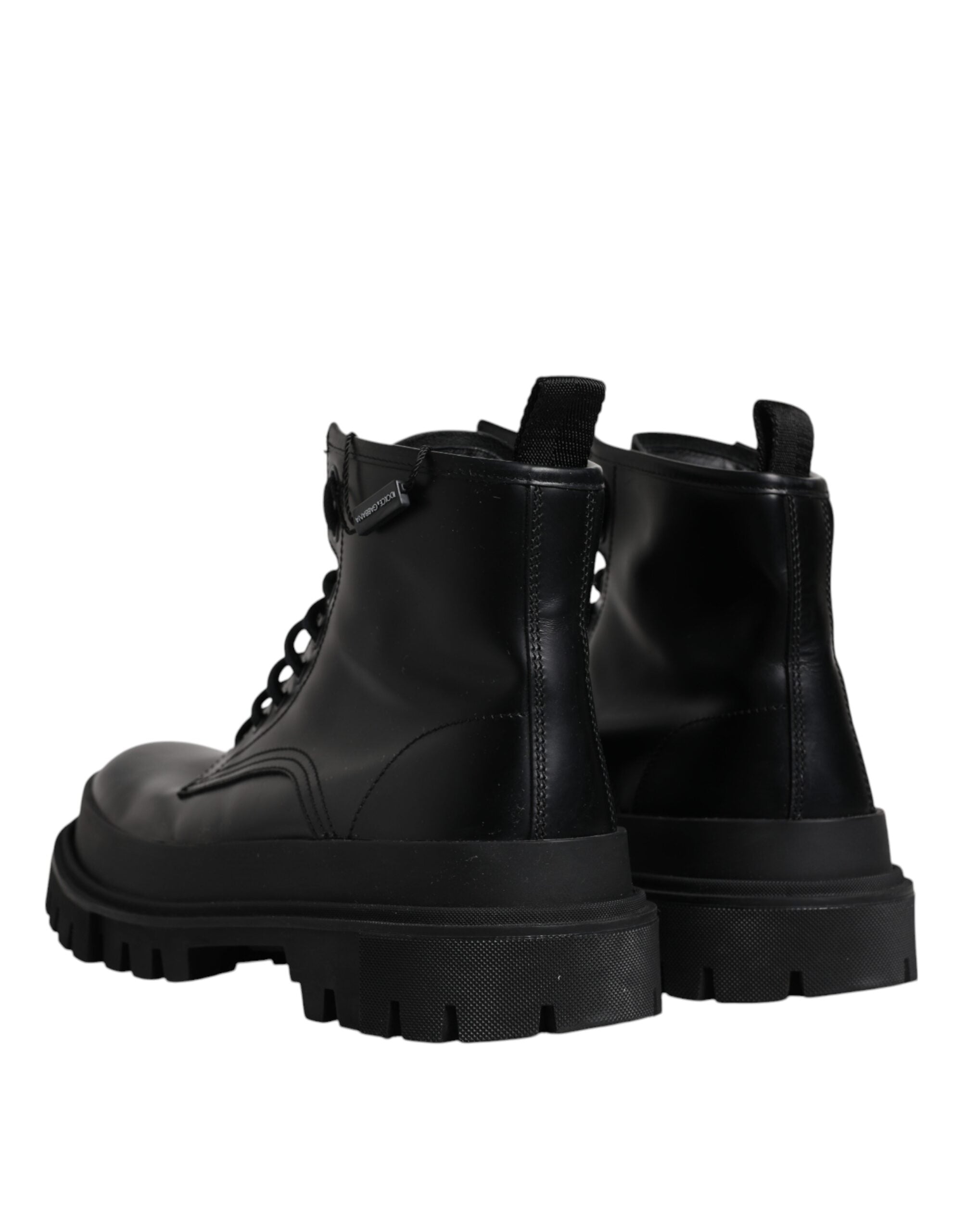 Dolce & Gabbana Black Mid Calf Trekking Men Boots Shoes