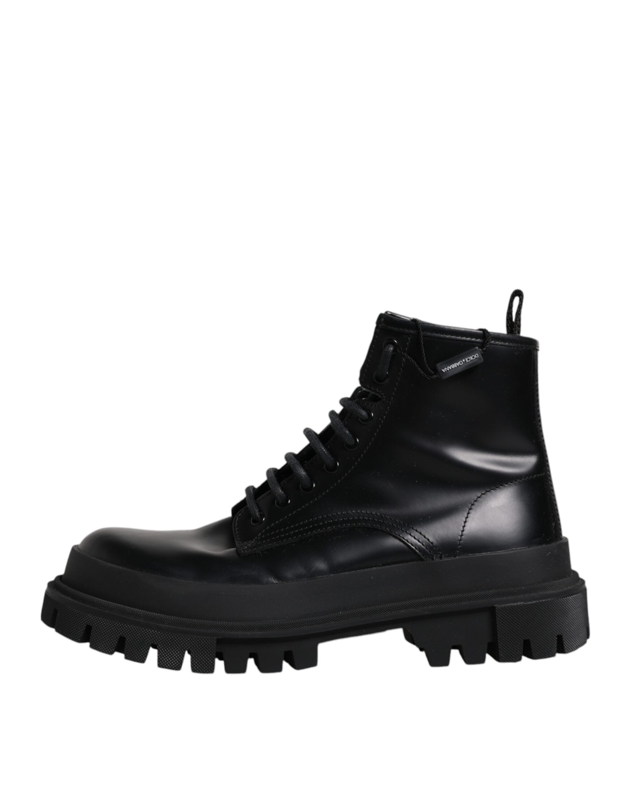 Dolce & Gabbana Black Mid Calf Trekking Men Boots Shoes