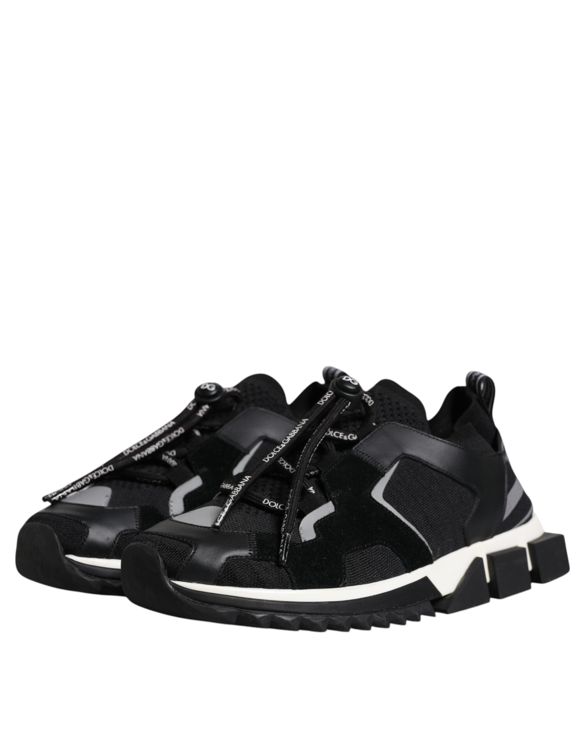 Dolce & Gabbana Black White Logo Sorrento Mens Sneakers Shoes