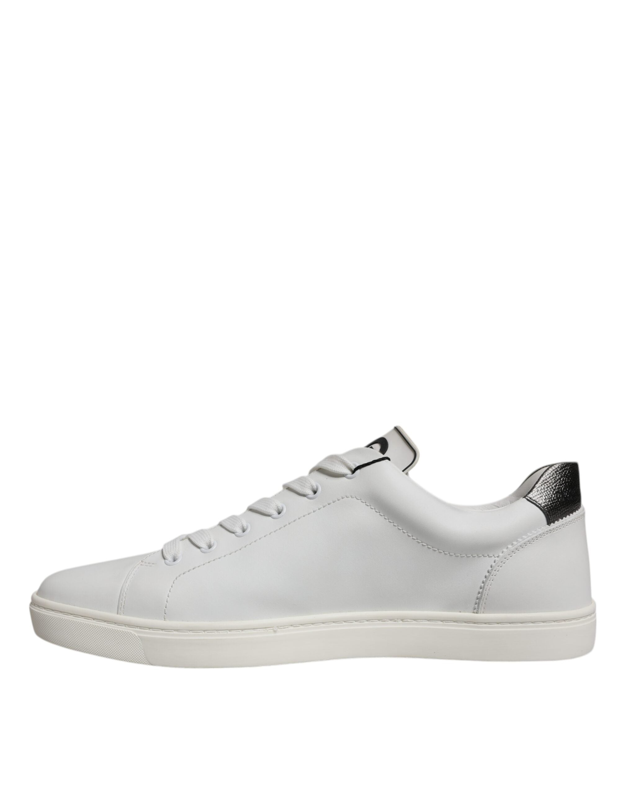 Dolce & Gabbana White Leather Heart Low Top Men Sneakers Shoes